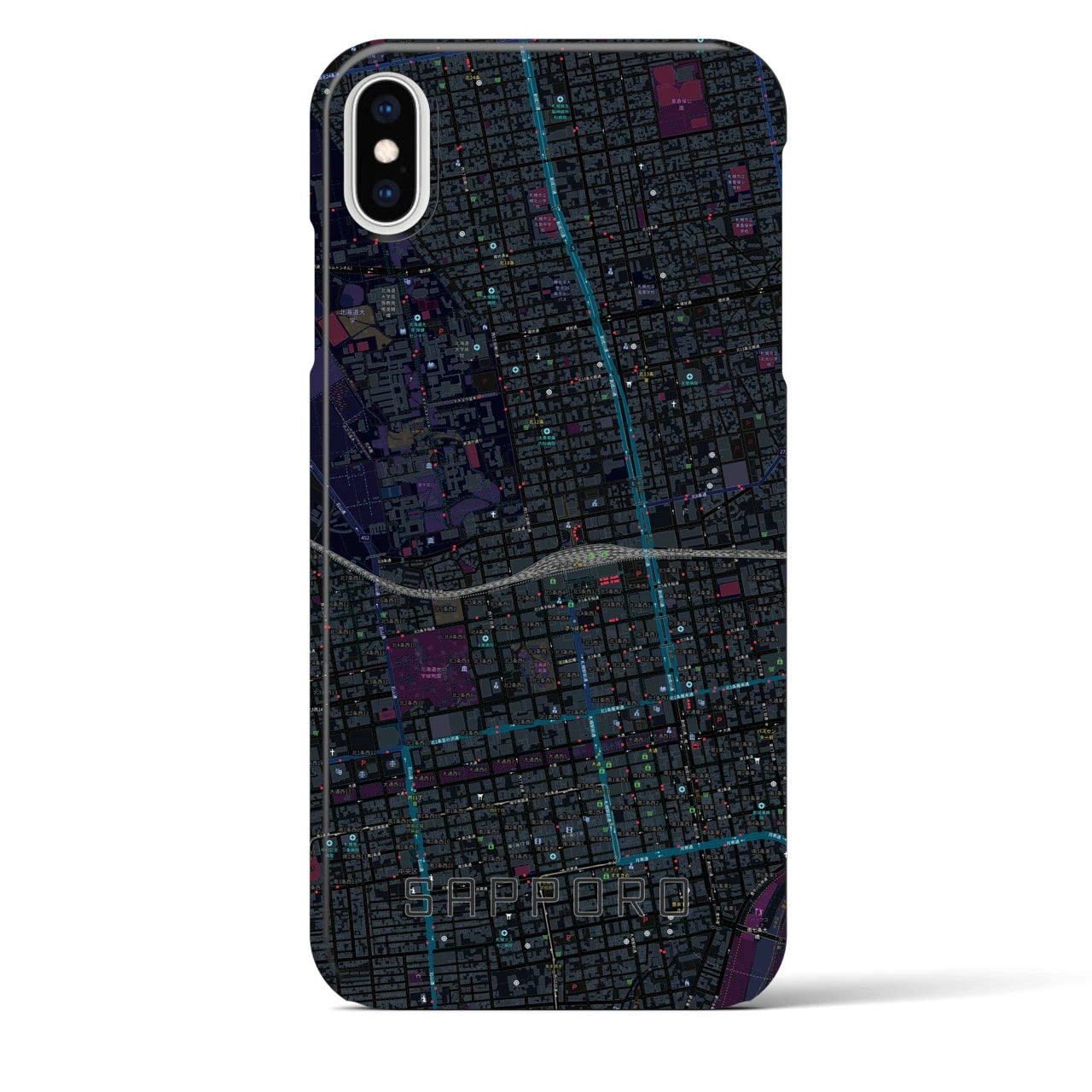 【札幌2(北海道)】地図柄iPhoneケース(バックカバータイプ)