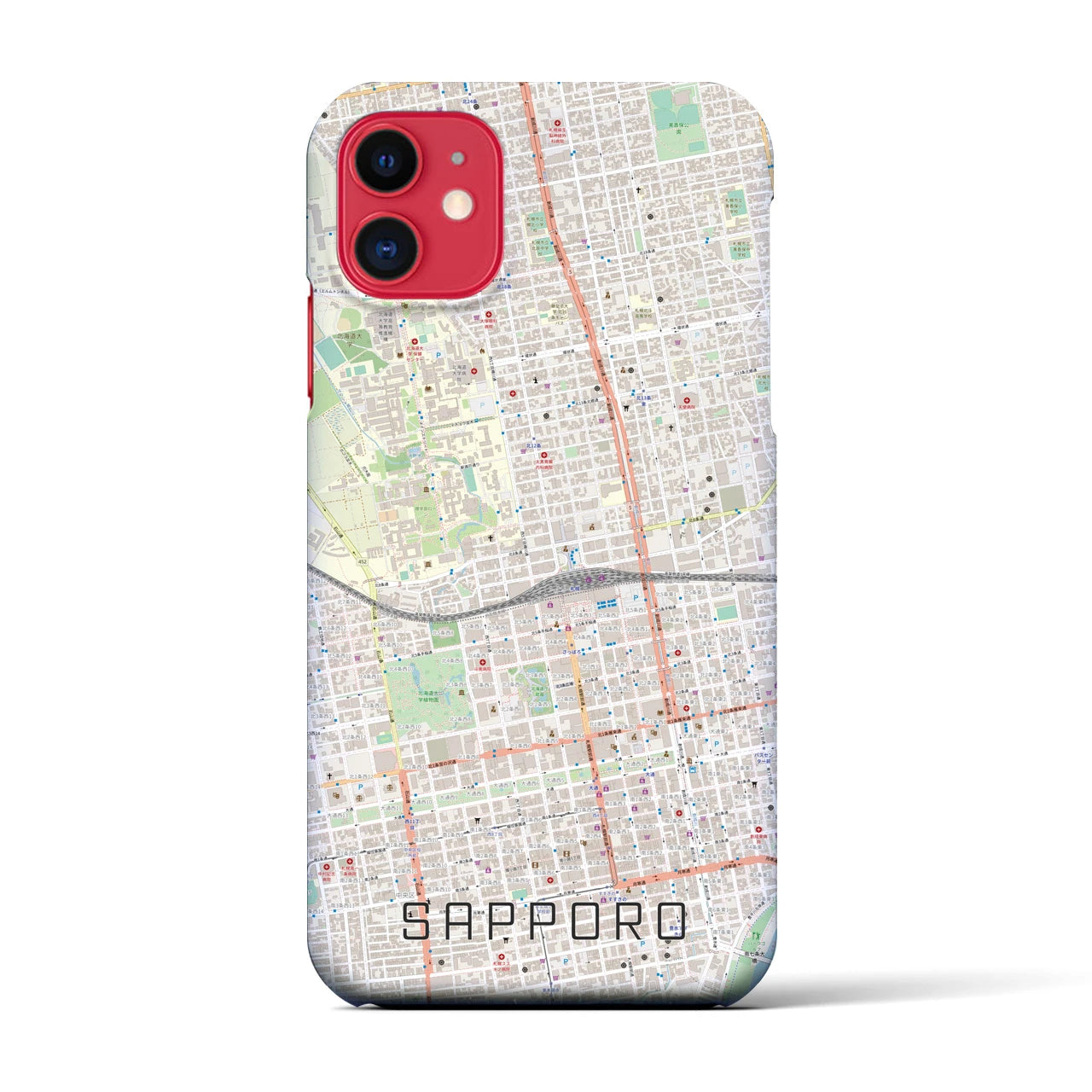 【札幌2(北海道)】地図柄iPhoneケース(バックカバータイプ)