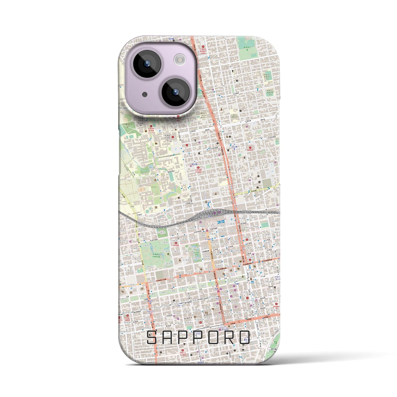 【札幌2(北海道)】地図柄iPhoneケース(バックカバータイプ)