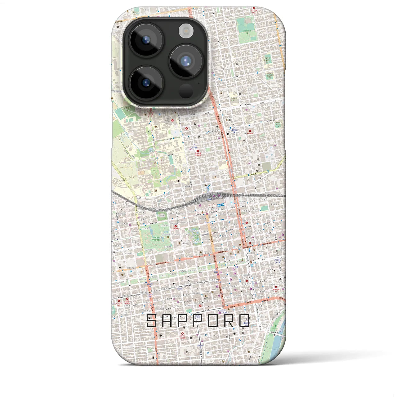 【札幌2(北海道)】地図柄iPhoneケース(バックカバータイプ)