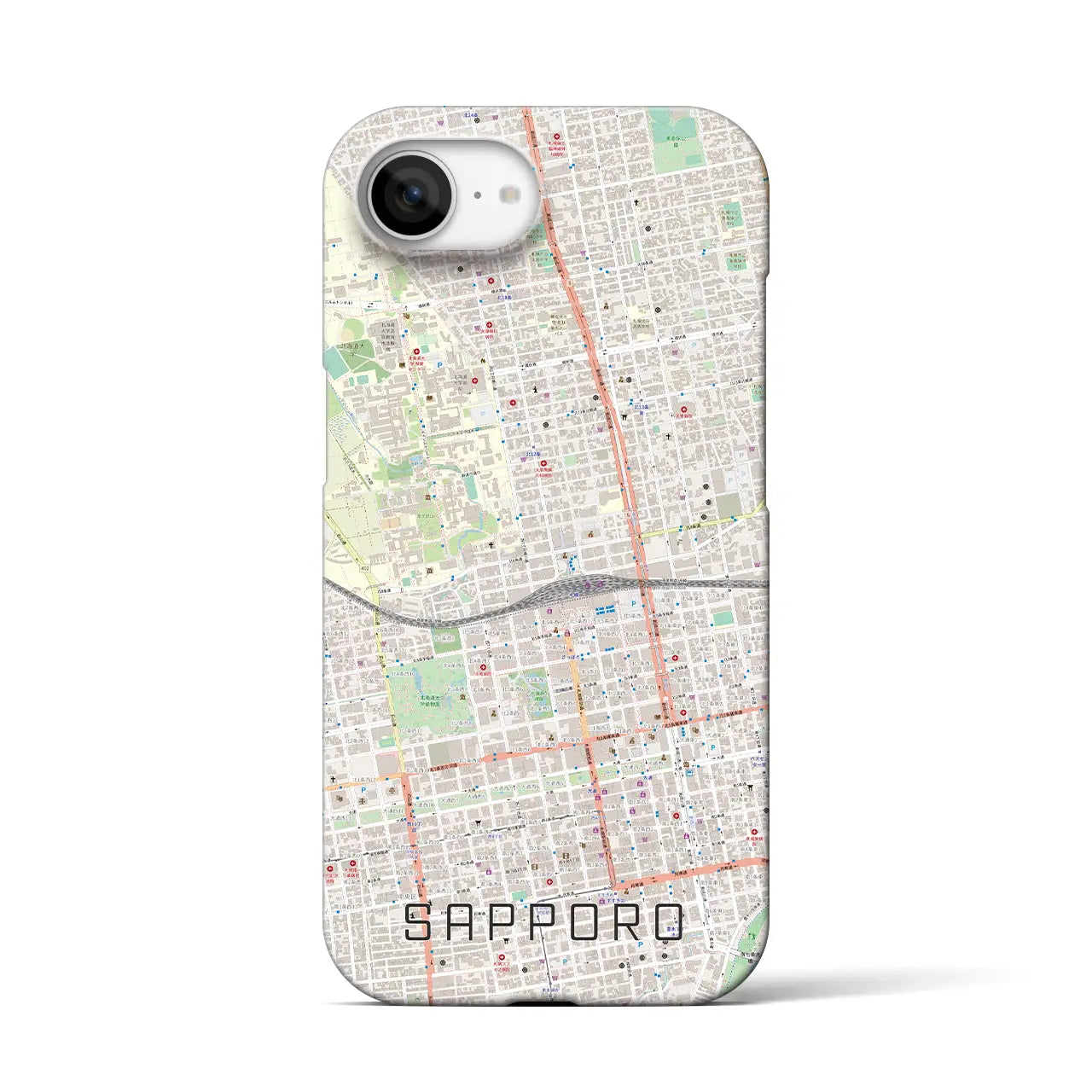 【札幌2(北海道)】地図柄iPhoneケース(バックカバータイプ)