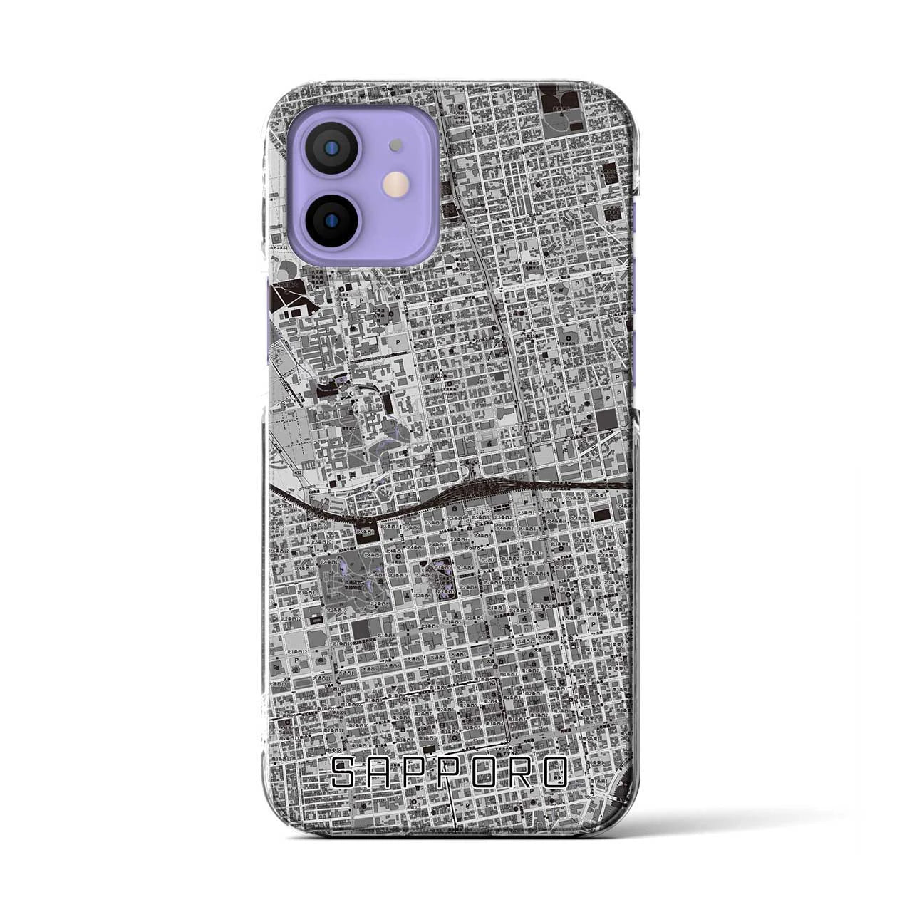 【札幌2(北海道)】地図柄iPhoneケース(クリアタイプ)