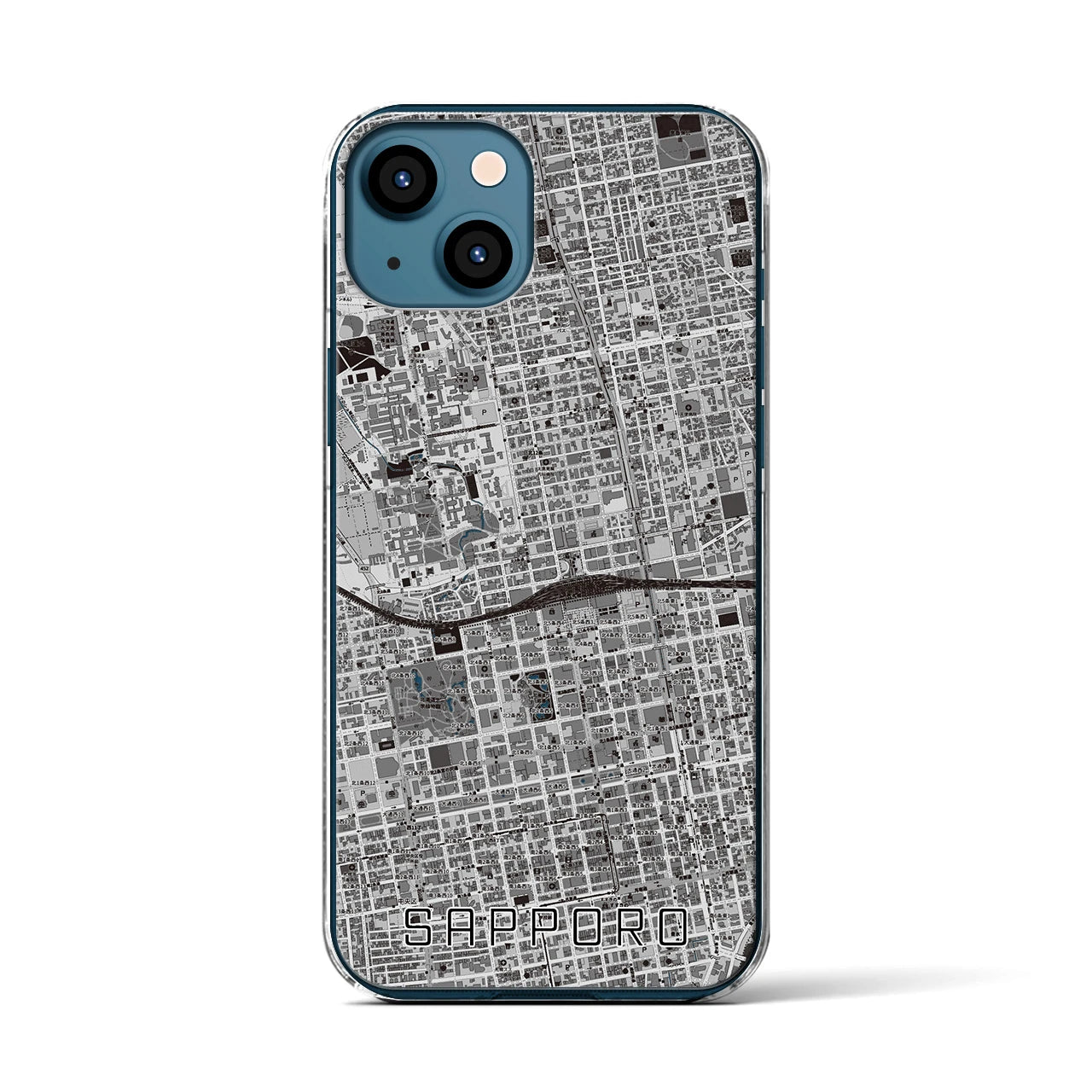 【札幌2(北海道)】地図柄iPhoneケース(クリアタイプ)