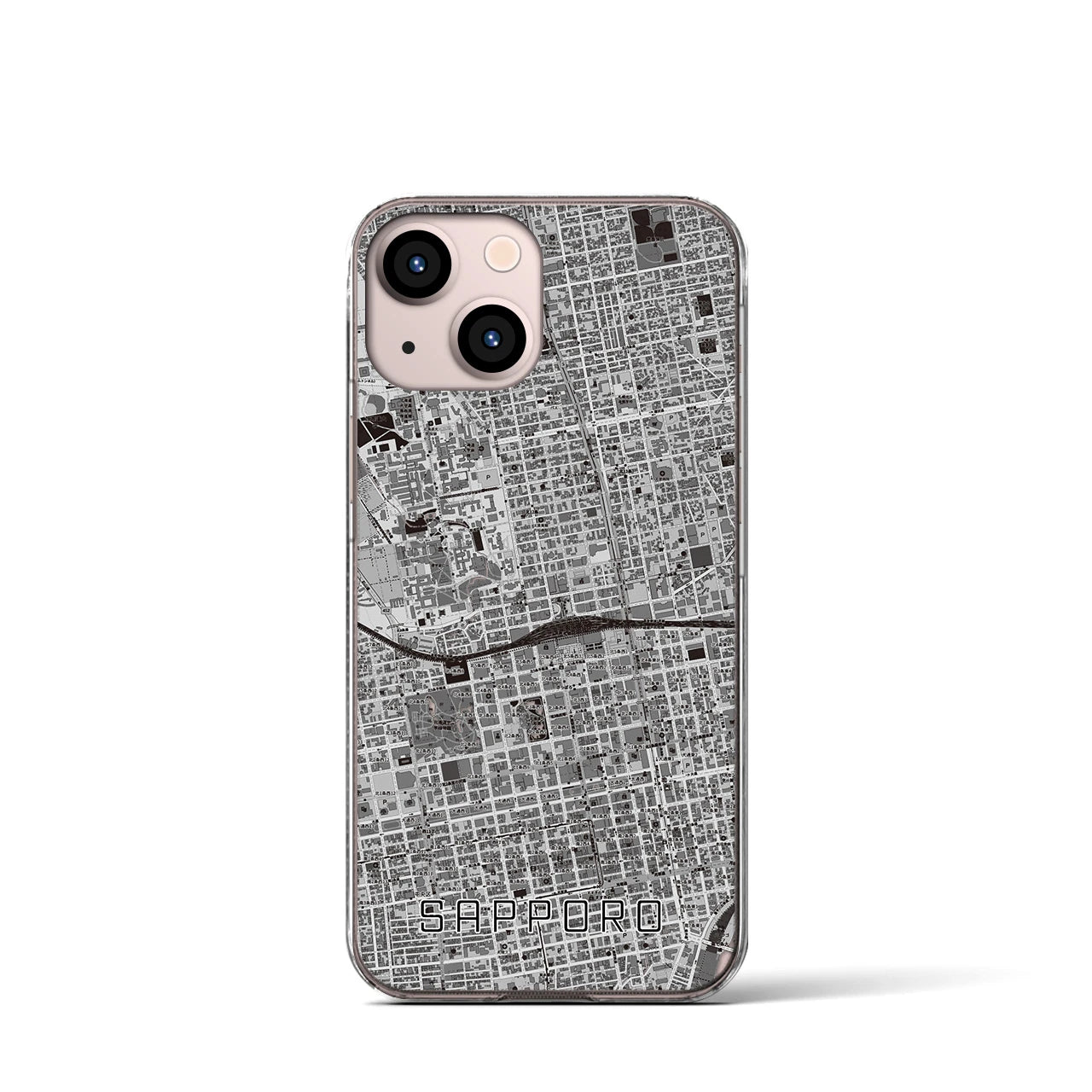 【札幌2(北海道)】地図柄iPhoneケース(クリアタイプ)