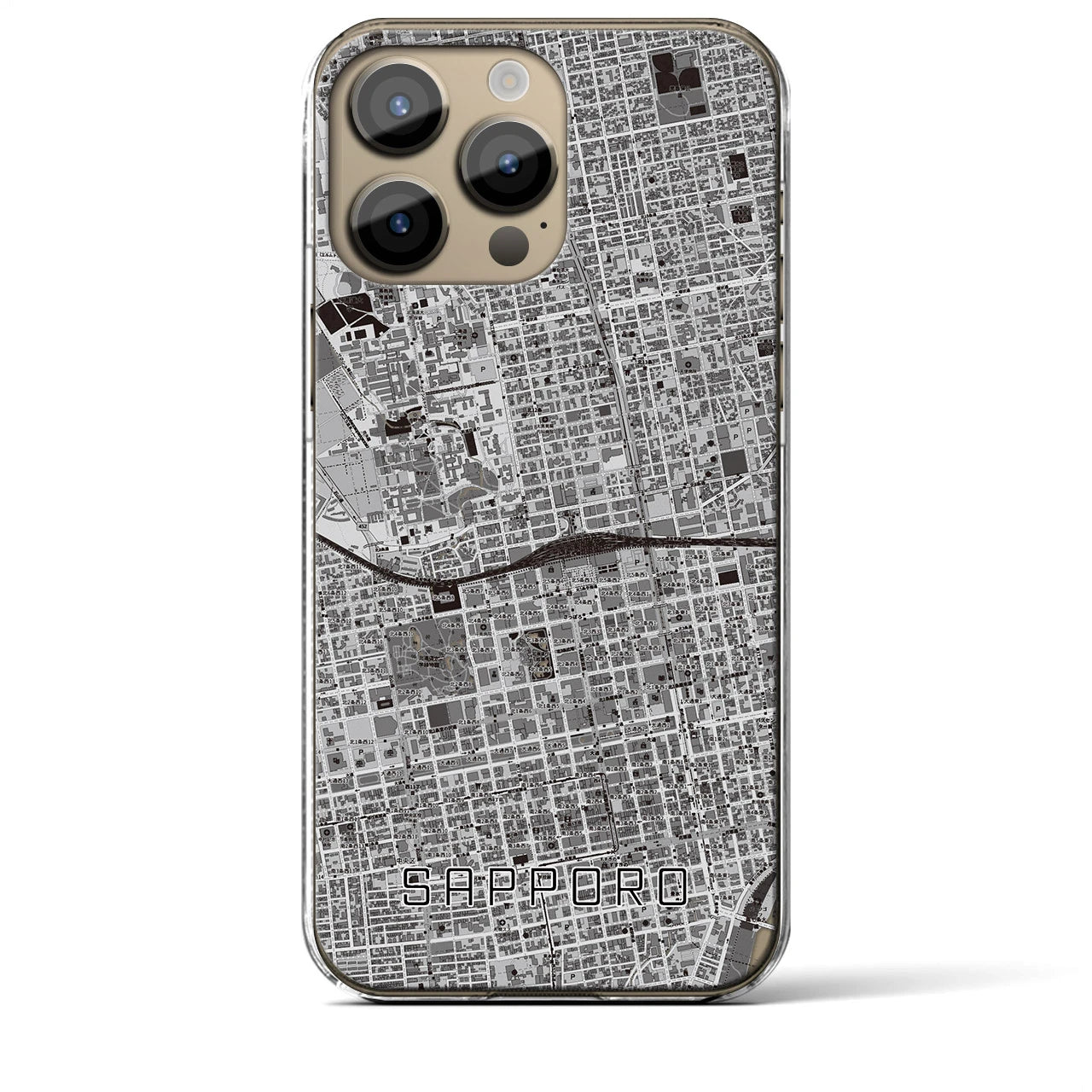 【札幌2(北海道)】地図柄iPhoneケース(クリアタイプ)