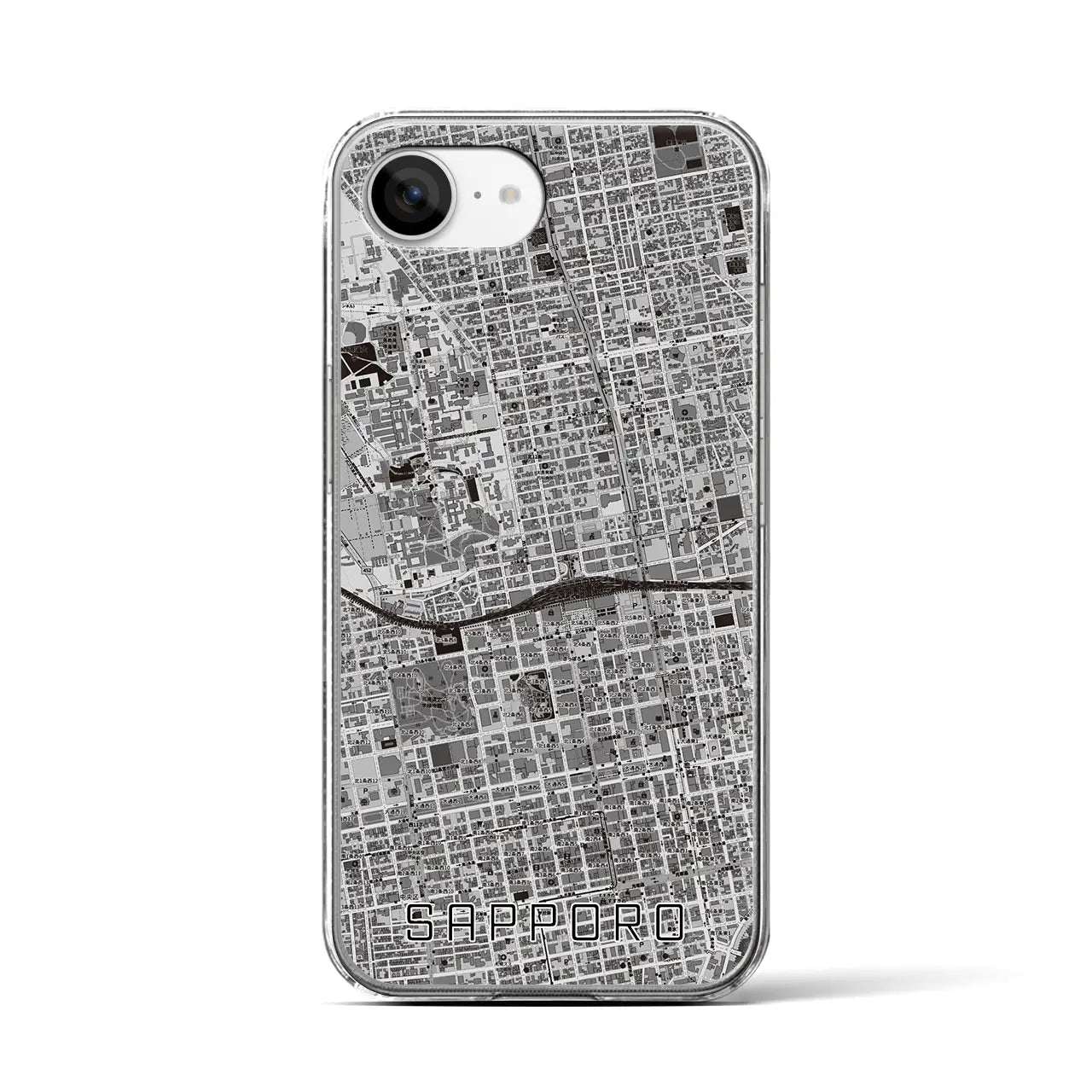 【札幌2(北海道)】地図柄iPhoneケース(クリアタイプ)