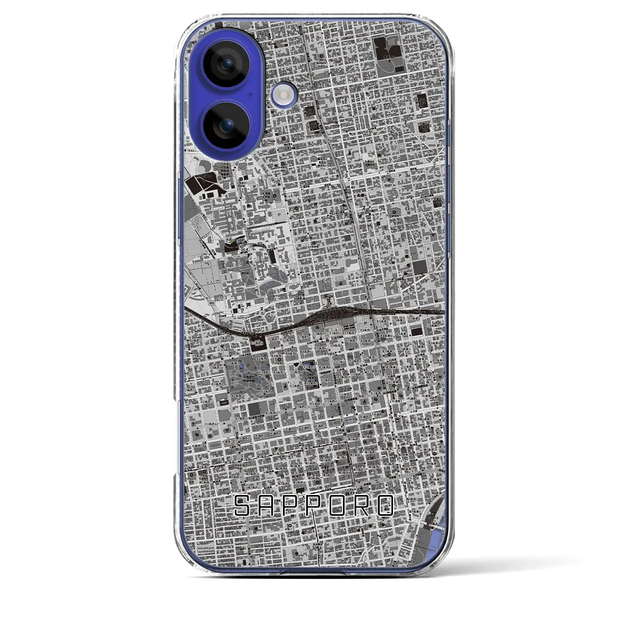 【札幌2(北海道)】地図柄iPhoneケース(クリアタイプ)