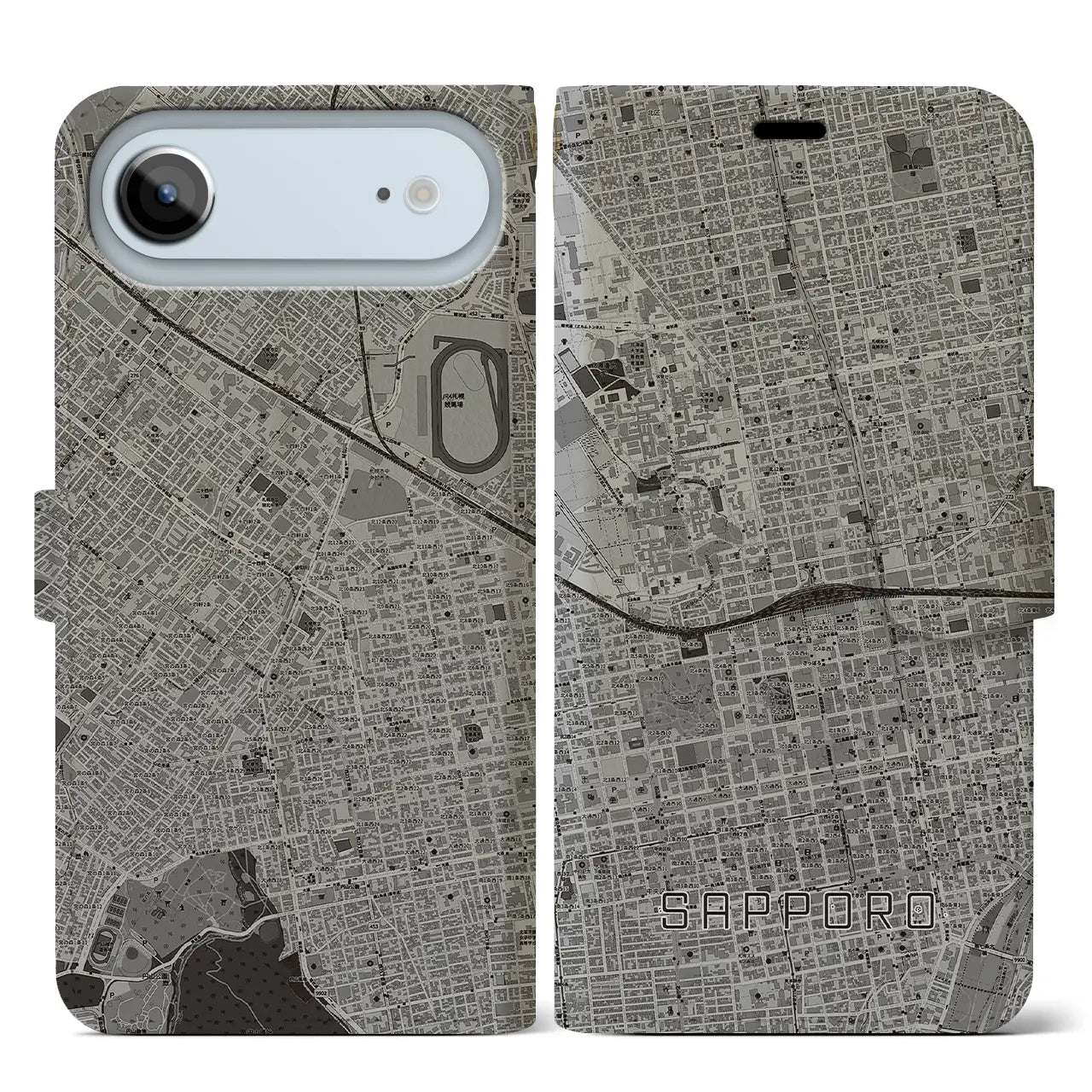 【札幌2(北海道)】地図柄iPhoneケース(手帳タイプ)