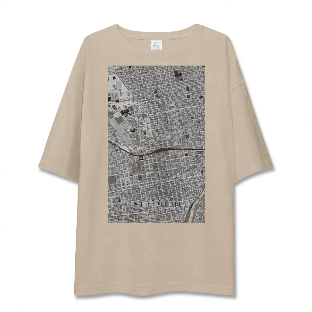 【札幌2(北海道)】地図柄ビッグシルエットTシャツ