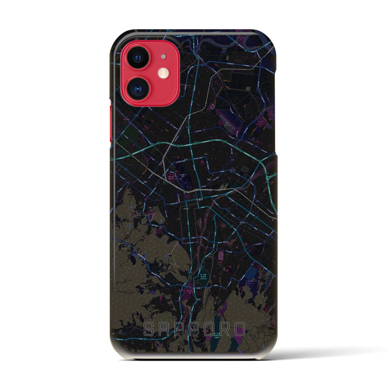 【札幌3(北海道)】地図柄iPhoneケース(バックカバータイプ)