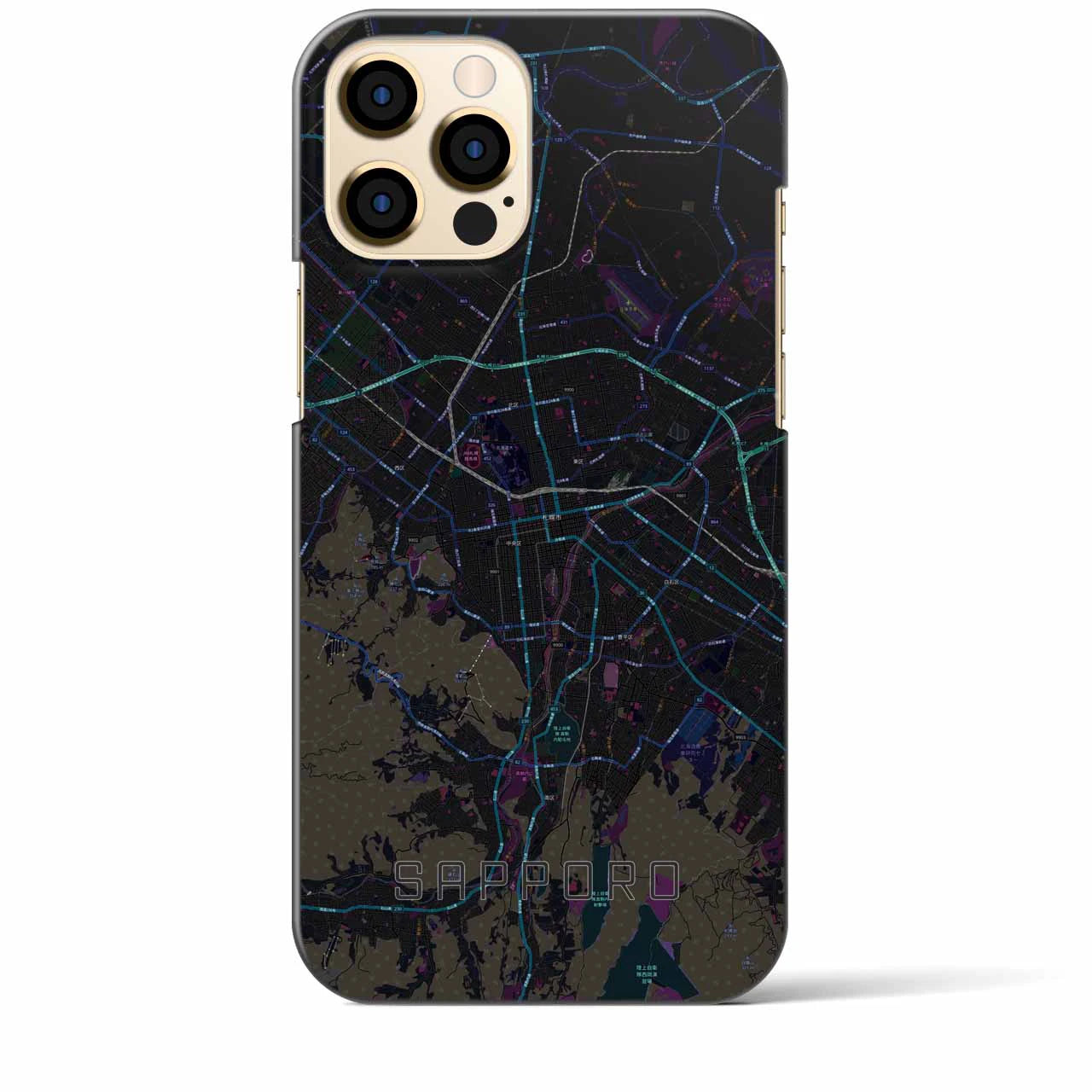 【札幌3(北海道)】地図柄iPhoneケース(バックカバータイプ)