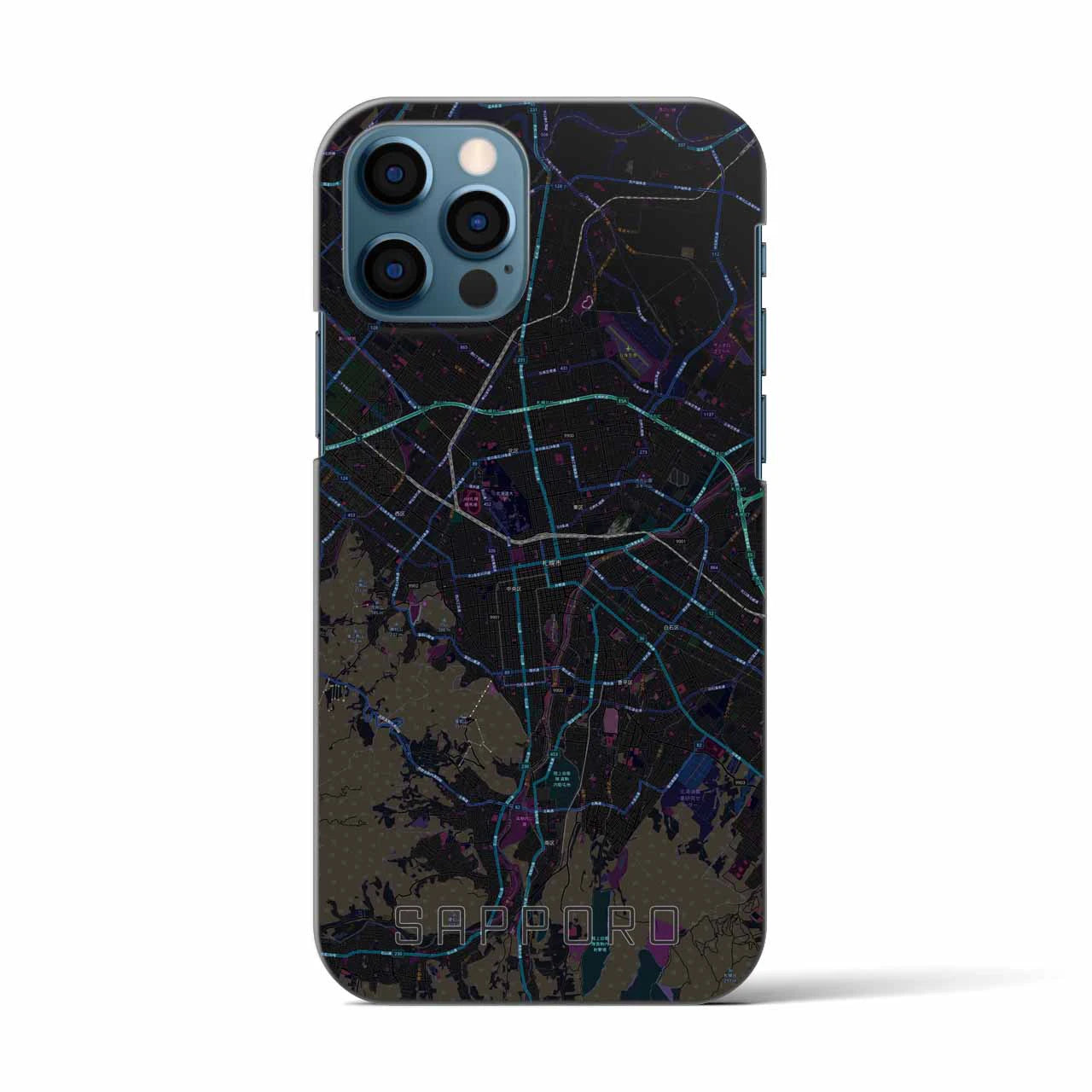 【札幌3(北海道)】地図柄iPhoneケース(バックカバータイプ)