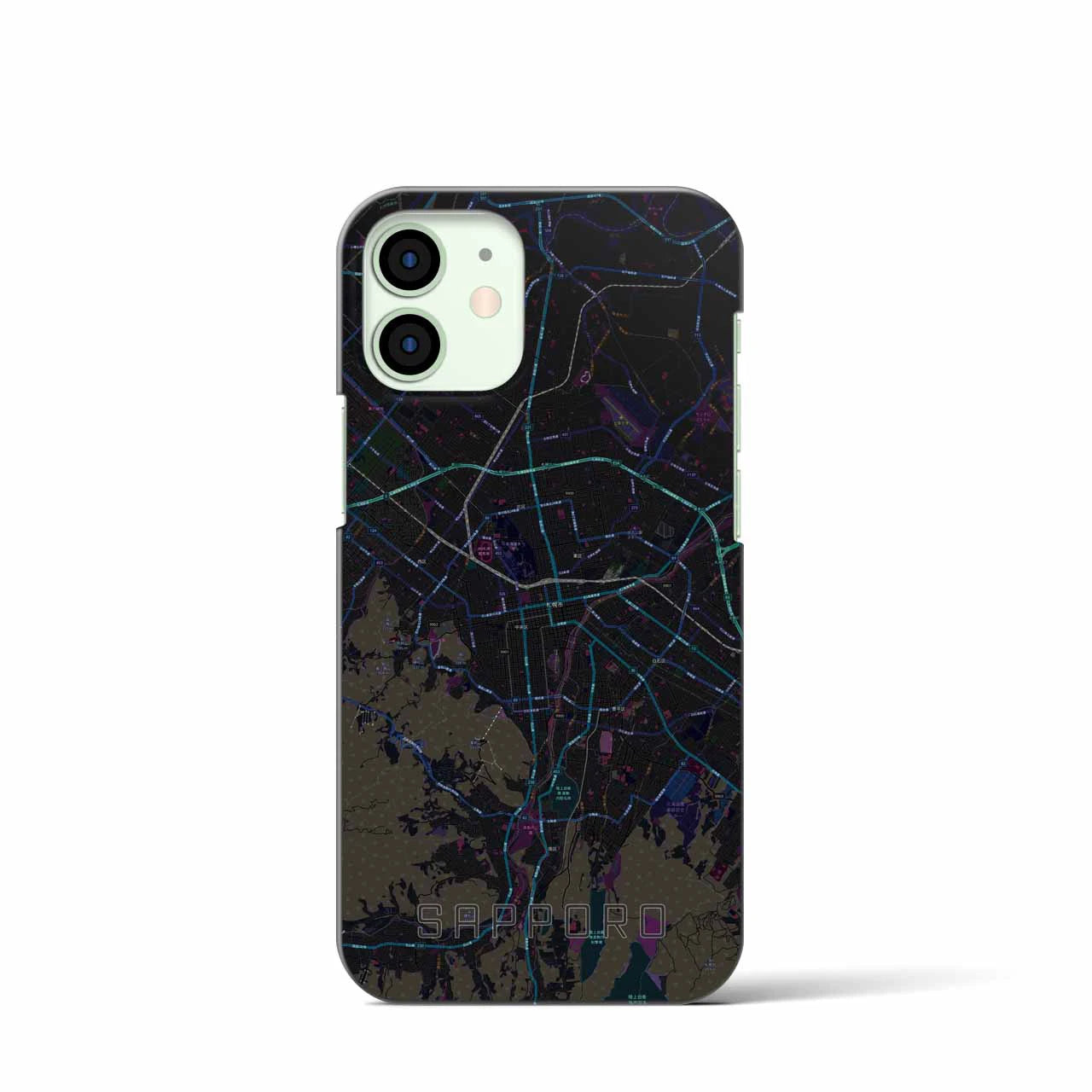 【札幌3(北海道)】地図柄iPhoneケース(バックカバータイプ)