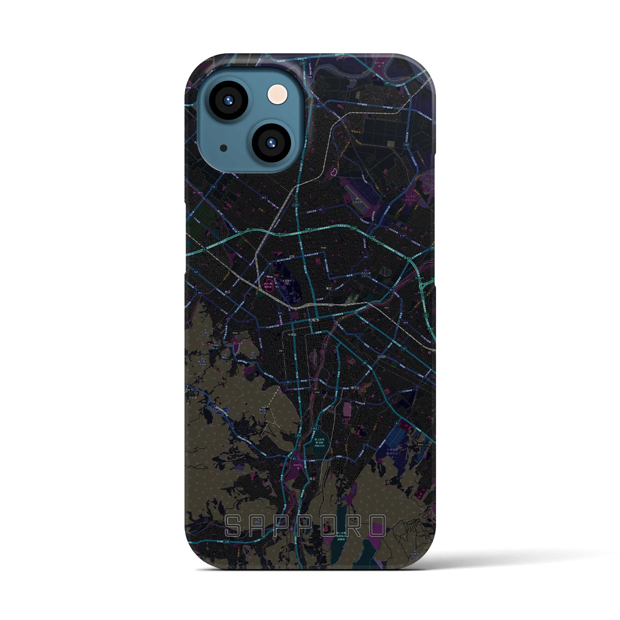 【札幌3(北海道)】地図柄iPhoneケース(バックカバータイプ)