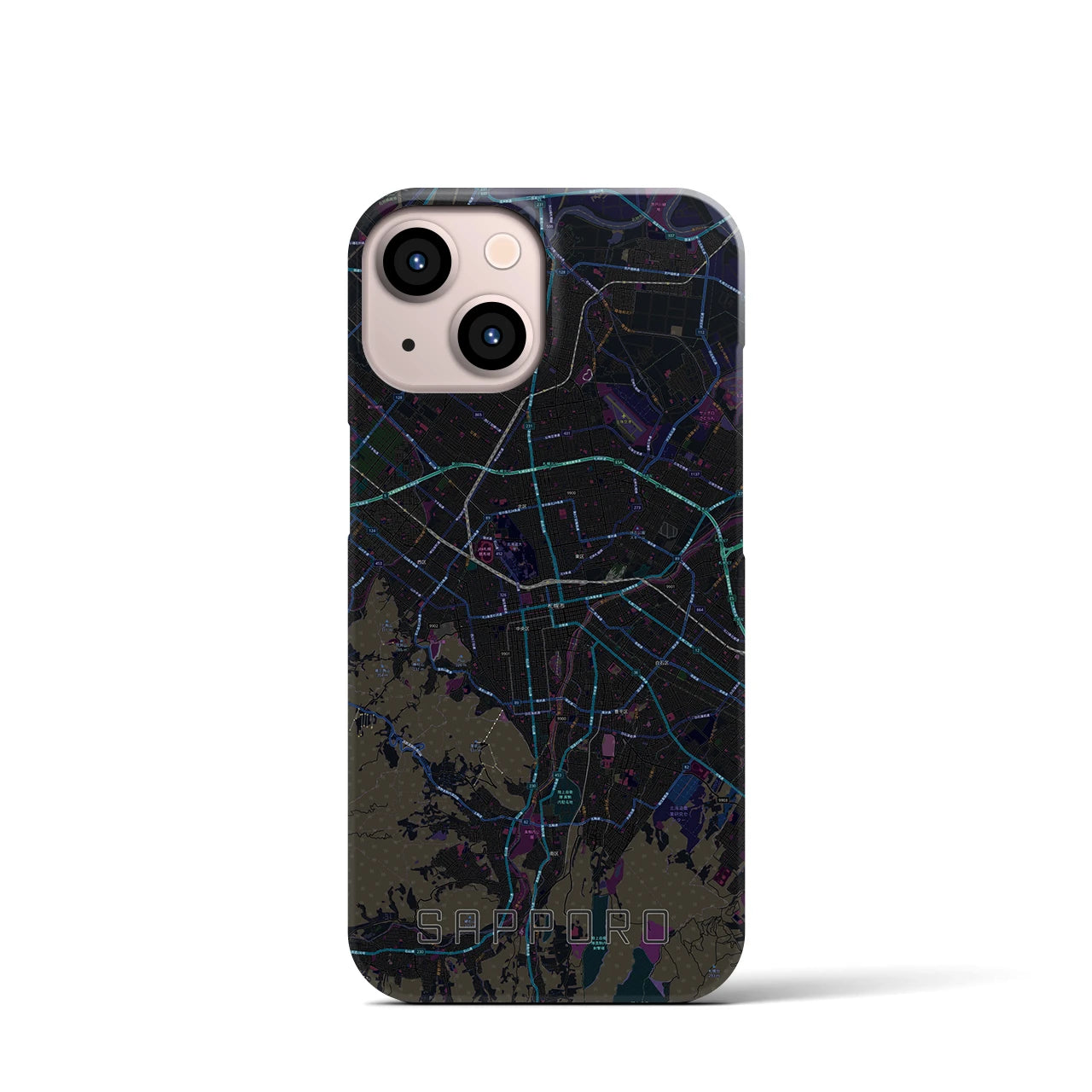 【札幌3(北海道)】地図柄iPhoneケース(バックカバータイプ)
