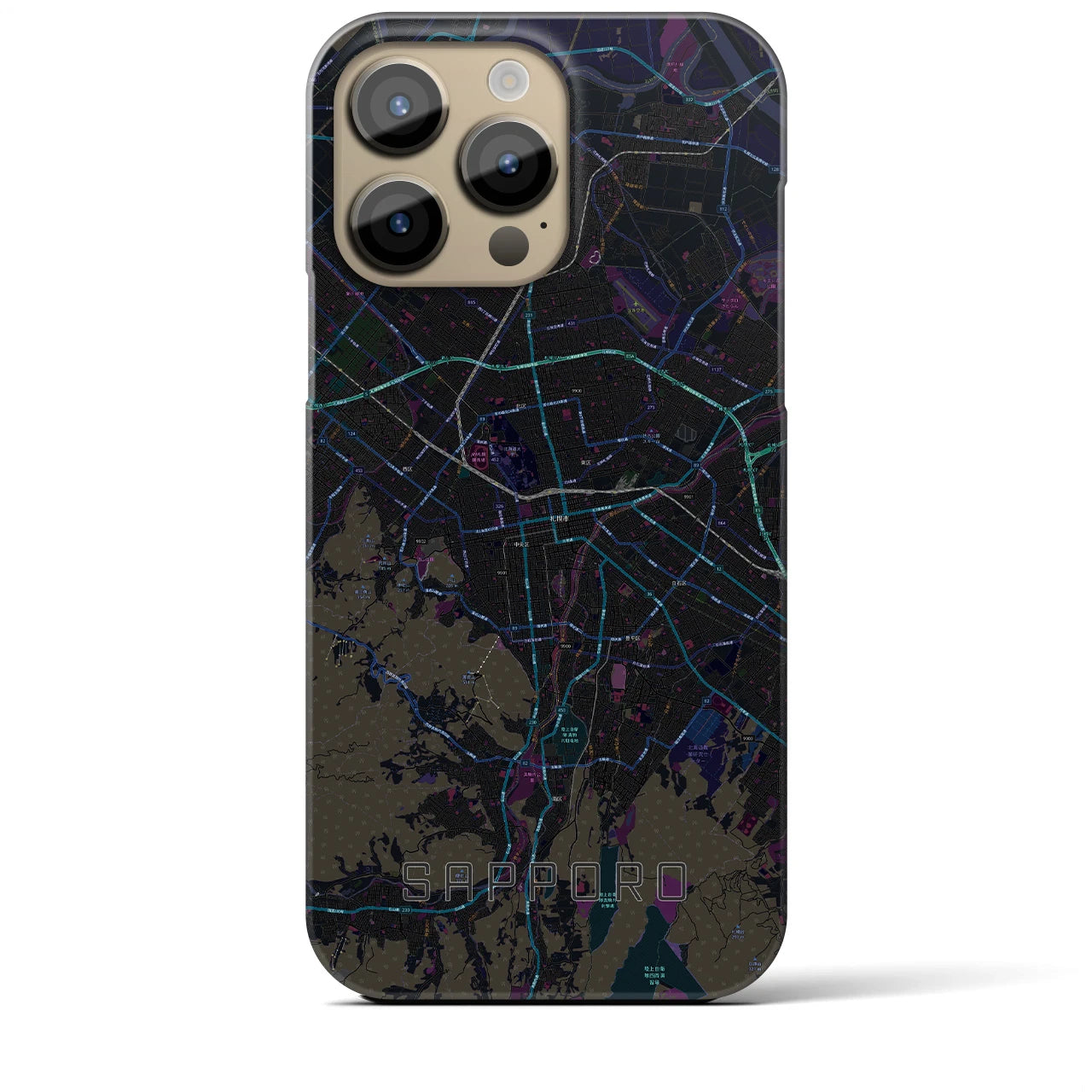 【札幌3(北海道)】地図柄iPhoneケース(バックカバータイプ)
