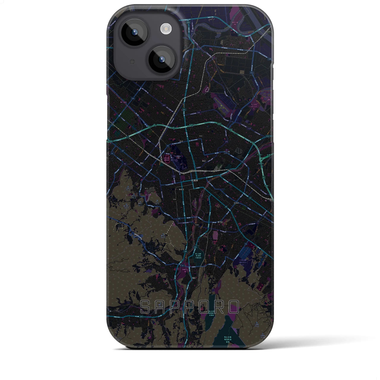【札幌3(北海道)】地図柄iPhoneケース(バックカバータイプ)