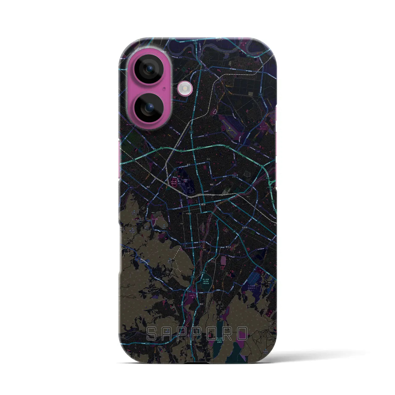 【札幌3(北海道)】地図柄iPhoneケース(バックカバータイプ)