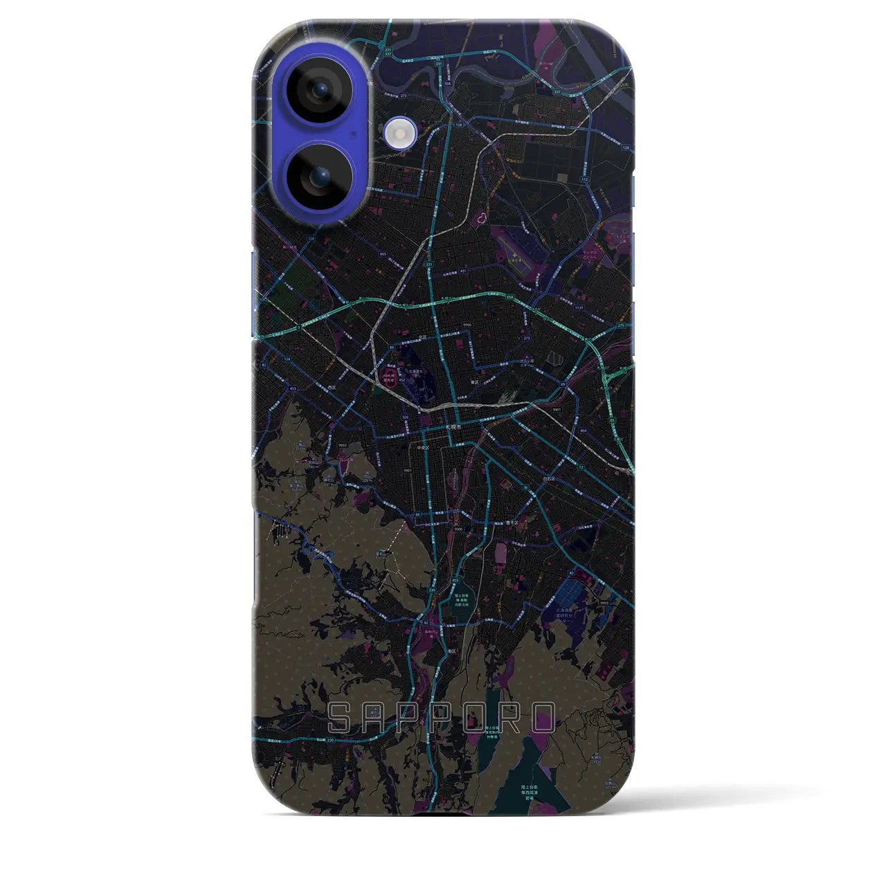 【札幌3(北海道)】地図柄iPhoneケース(バックカバータイプ)