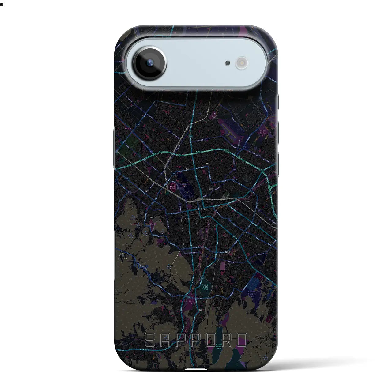 【札幌3(北海道)】地図柄iPhoneケース(バックカバータイプ)