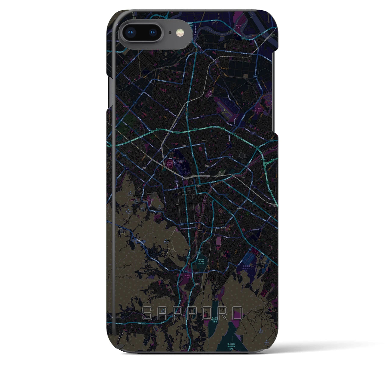 【札幌3(北海道)】地図柄iPhoneケース(バックカバータイプ)