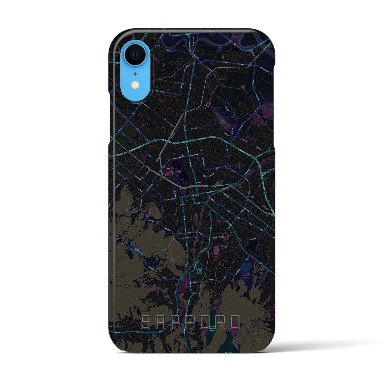 【札幌3(北海道)】地図柄iPhoneケース(バックカバータイプ)