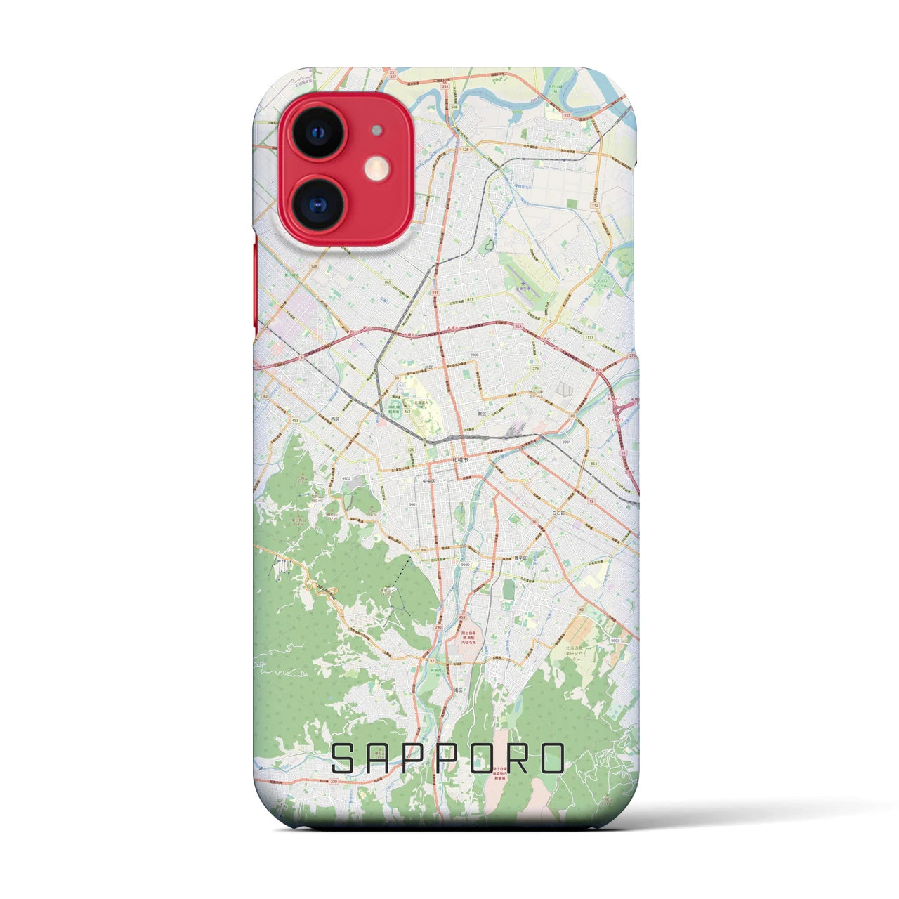 【札幌3(北海道)】地図柄iPhoneケース(バックカバータイプ)