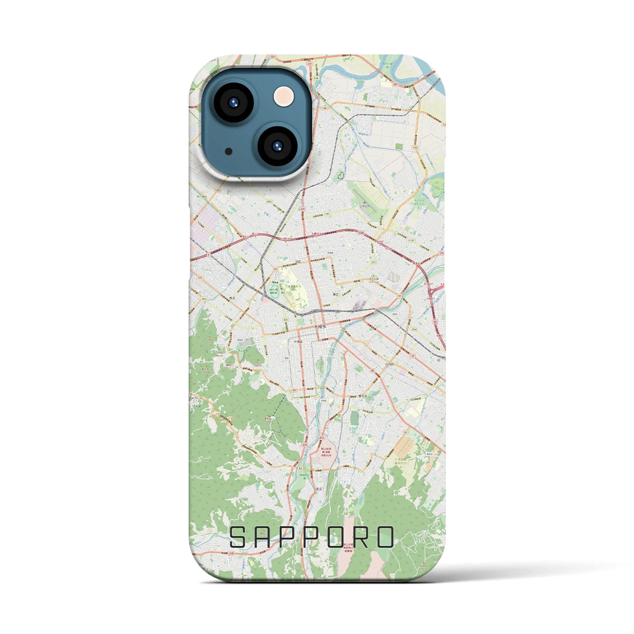 【札幌3(北海道)】地図柄iPhoneケース(バックカバータイプ)