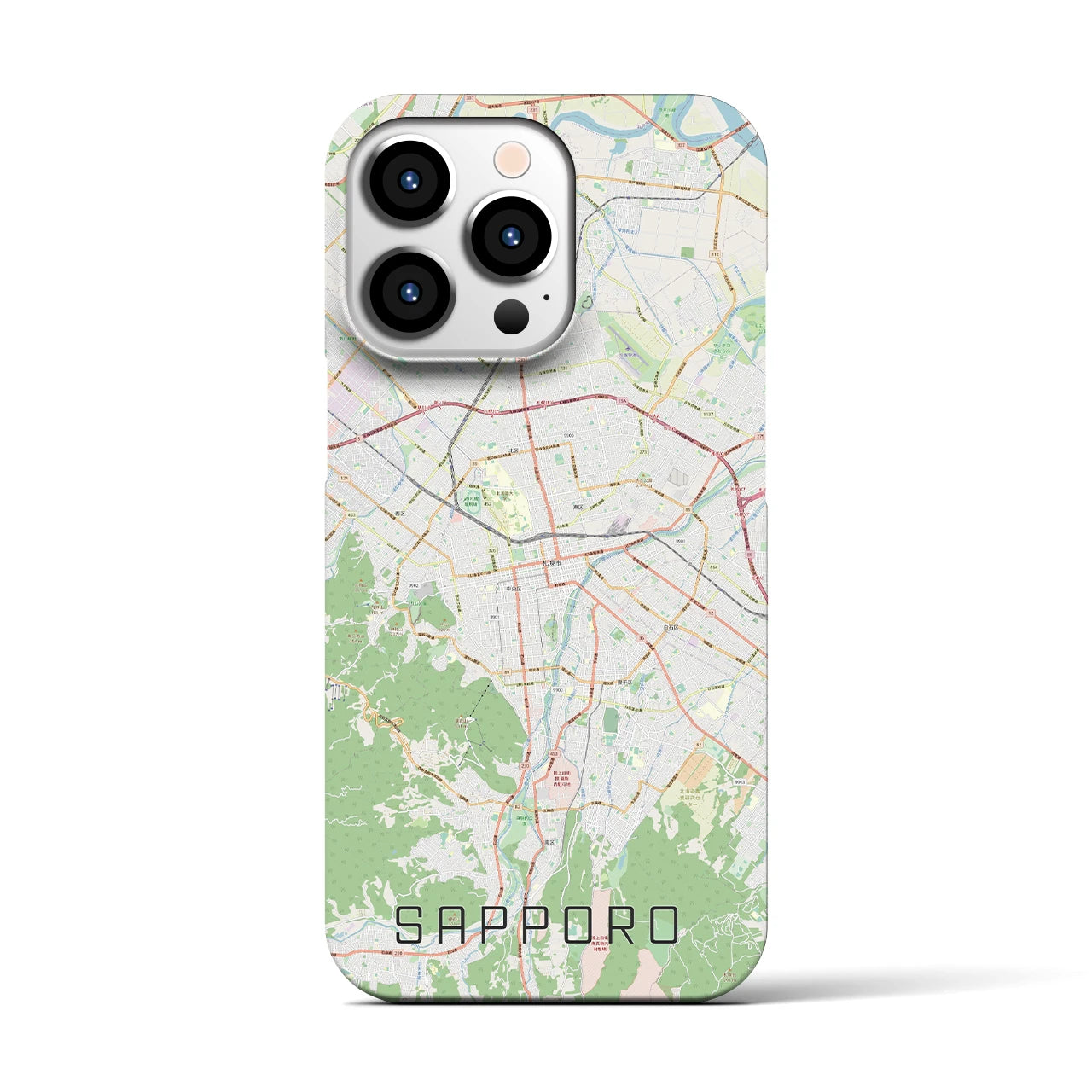 【札幌3(北海道)】地図柄iPhoneケース(バックカバータイプ)