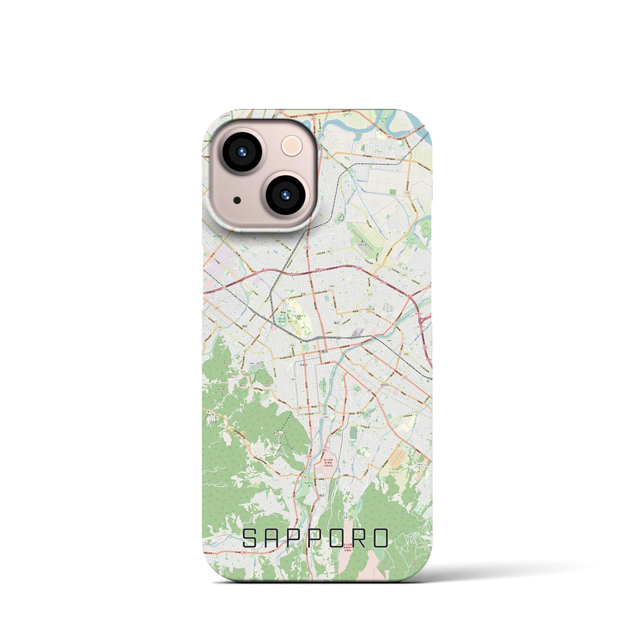 【札幌3(北海道)】地図柄iPhoneケース(バックカバータイプ)