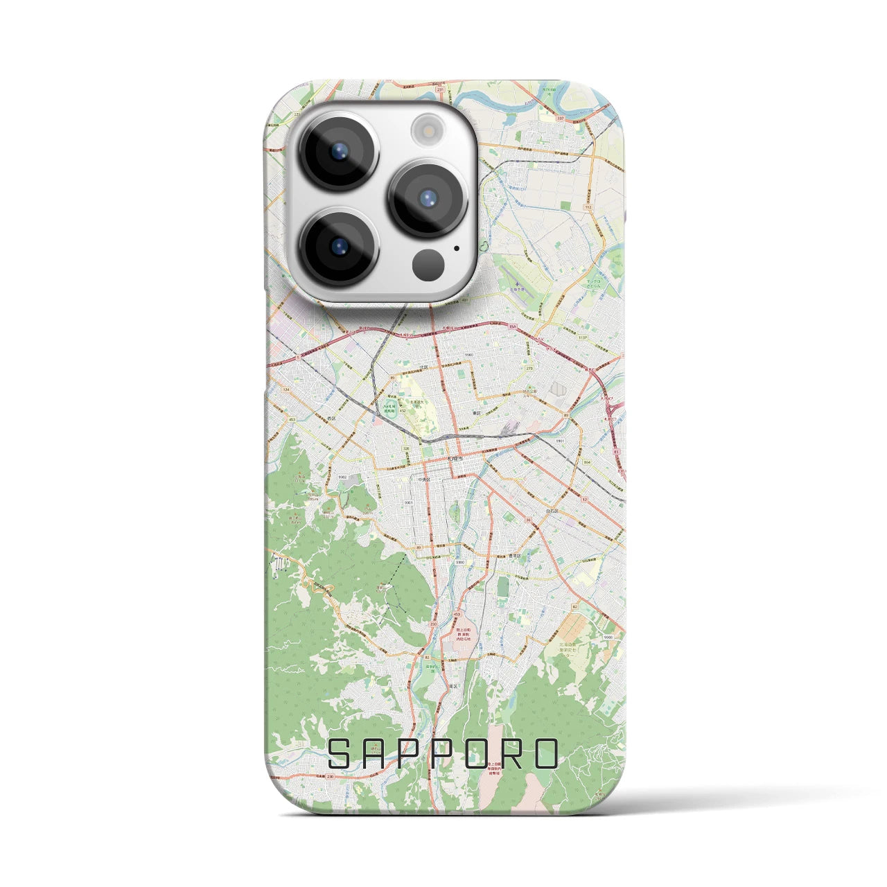 【札幌3(北海道)】地図柄iPhoneケース(バックカバータイプ)