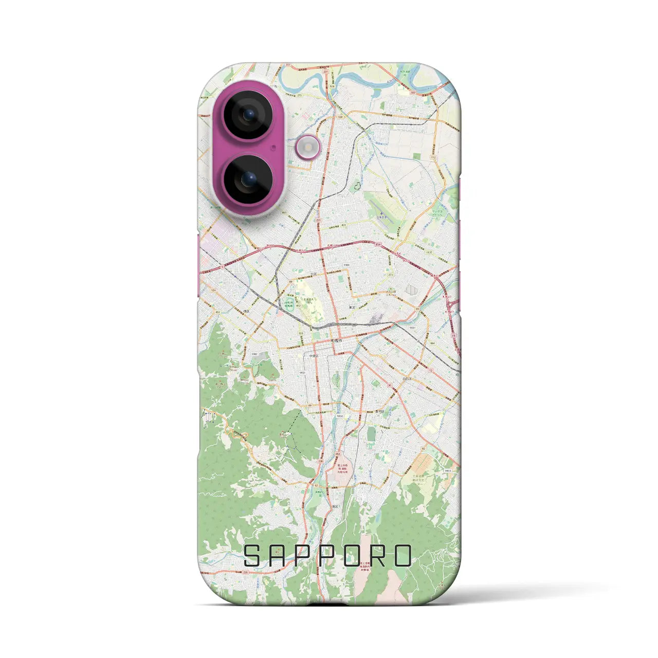 【札幌3(北海道)】地図柄iPhoneケース(バックカバータイプ)