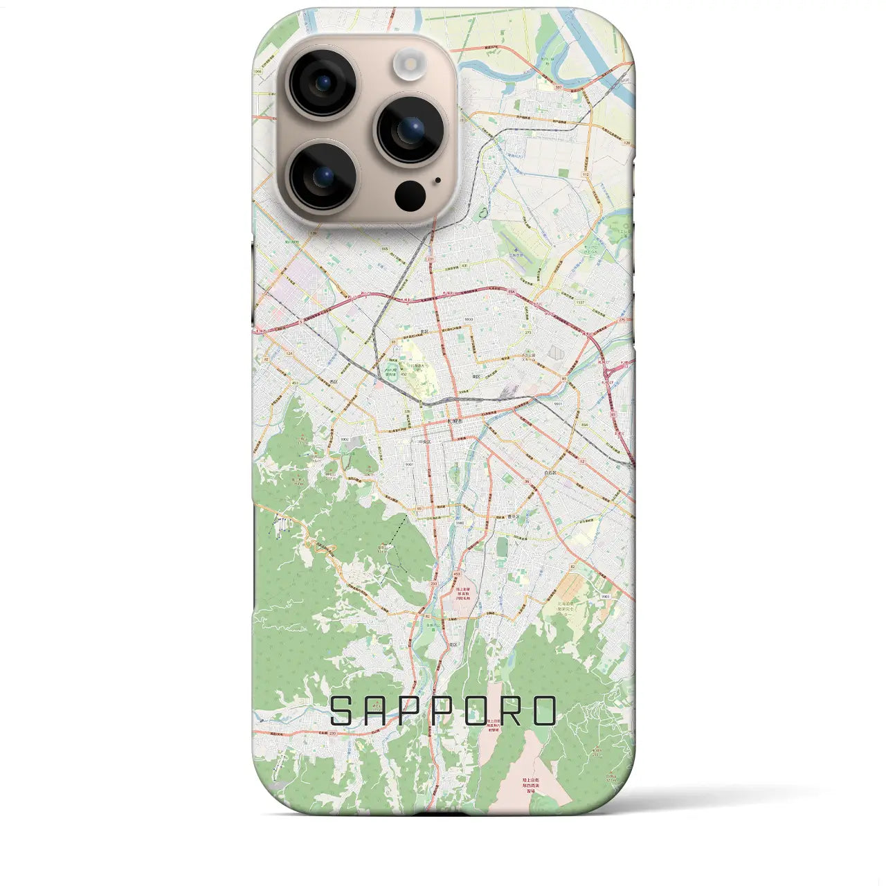 【札幌3(北海道)】地図柄iPhoneケース(バックカバータイプ)