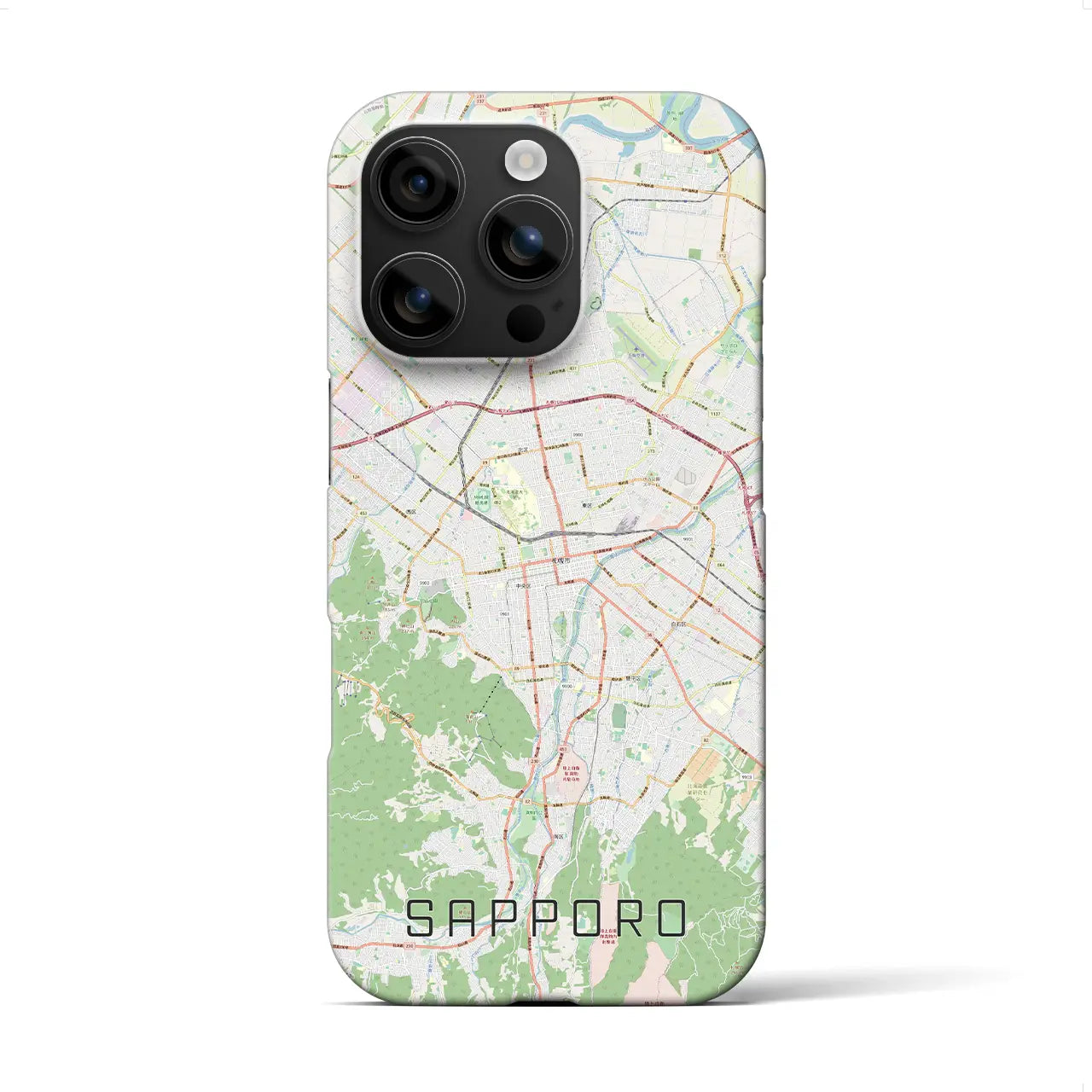 【札幌3(北海道)】地図柄iPhoneケース(バックカバータイプ)