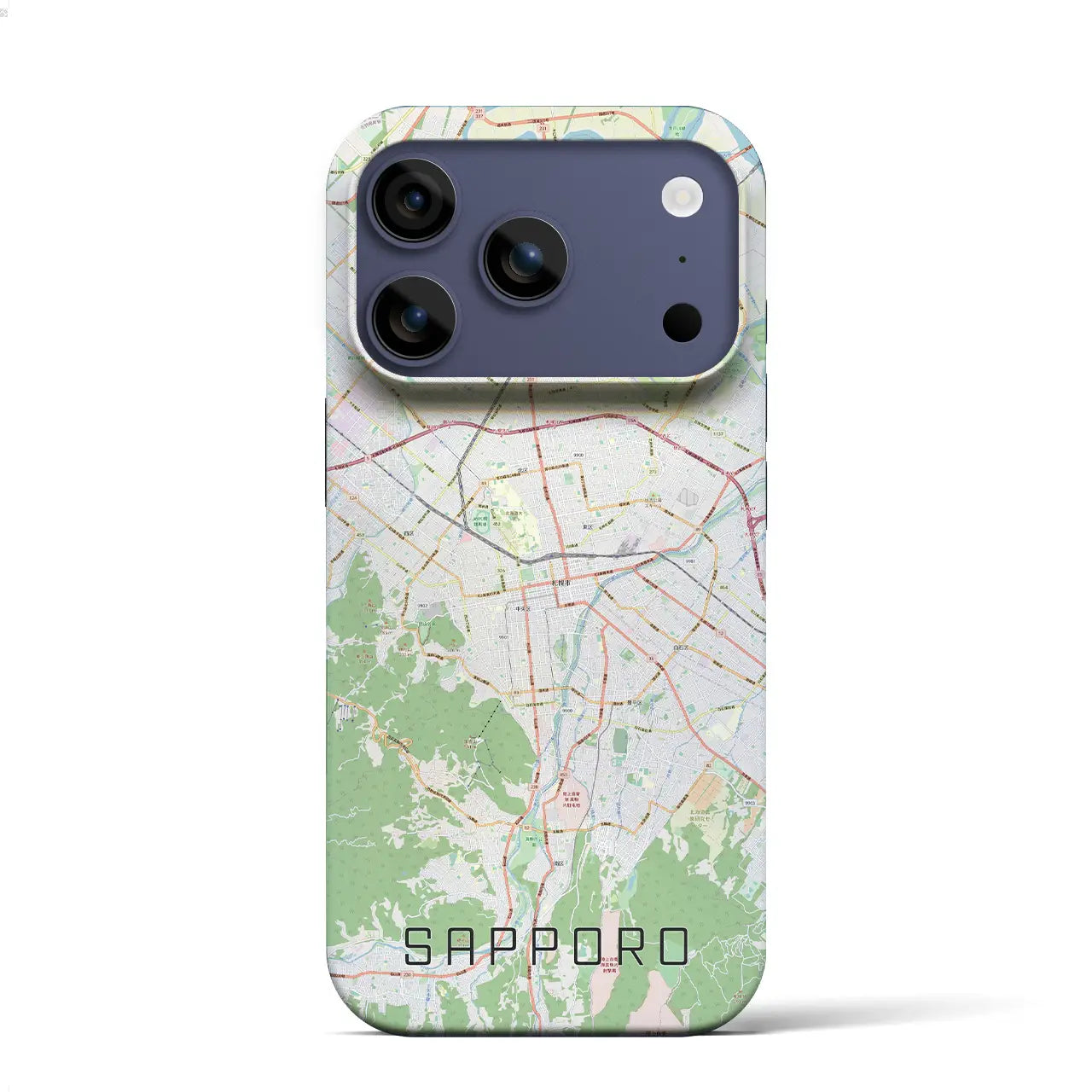 【札幌3(北海道)】地図柄iPhoneケース(バックカバータイプ)