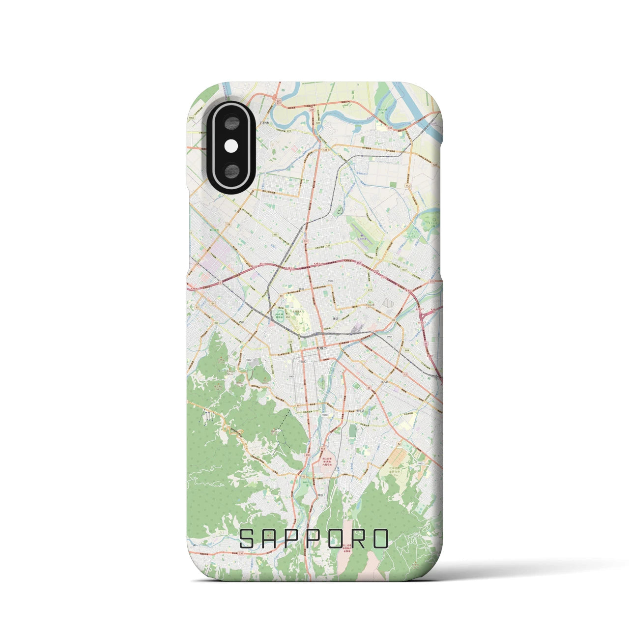 【札幌3(北海道)】地図柄iPhoneケース(バックカバータイプ)