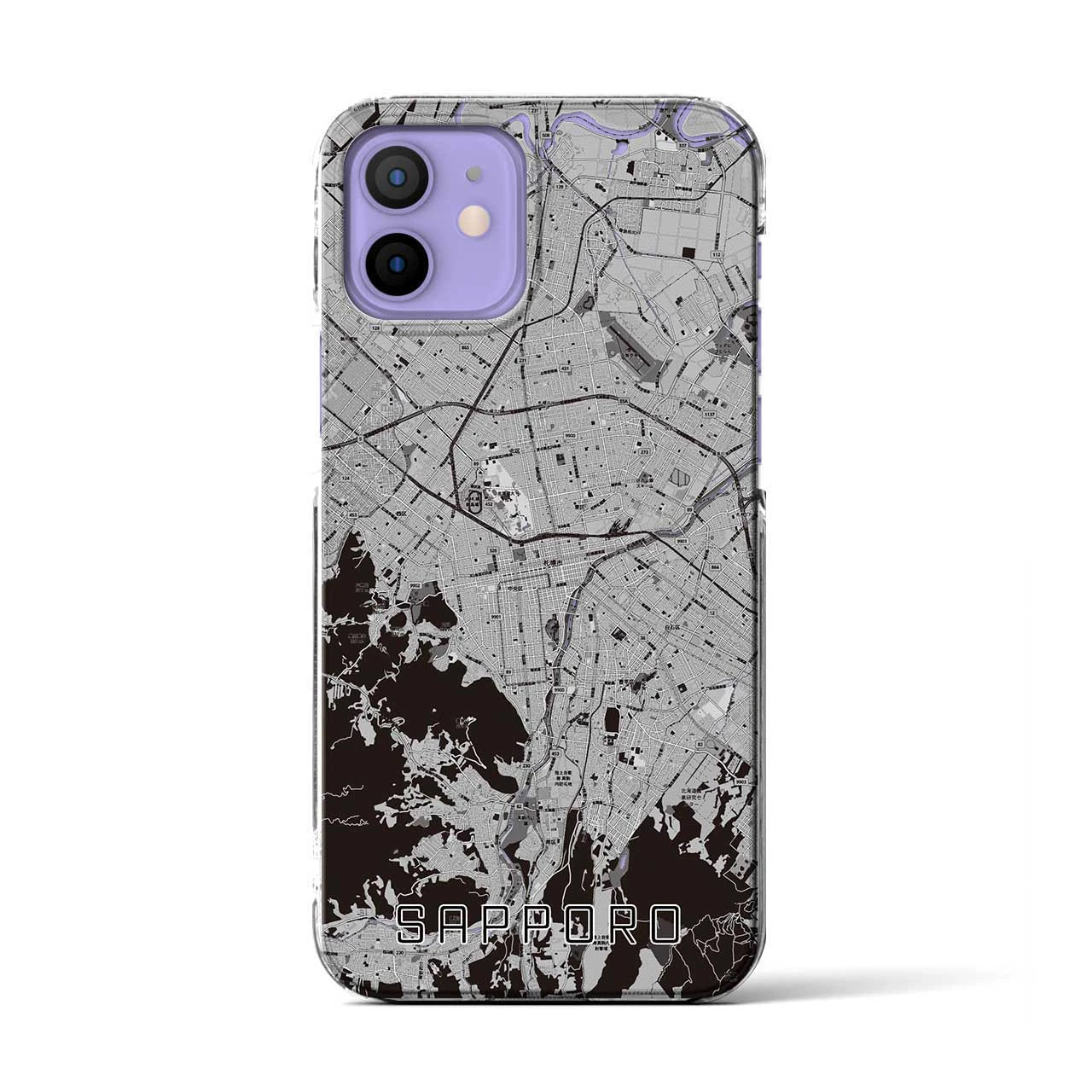 【札幌3(北海道)】地図柄iPhoneケース(クリアタイプ)