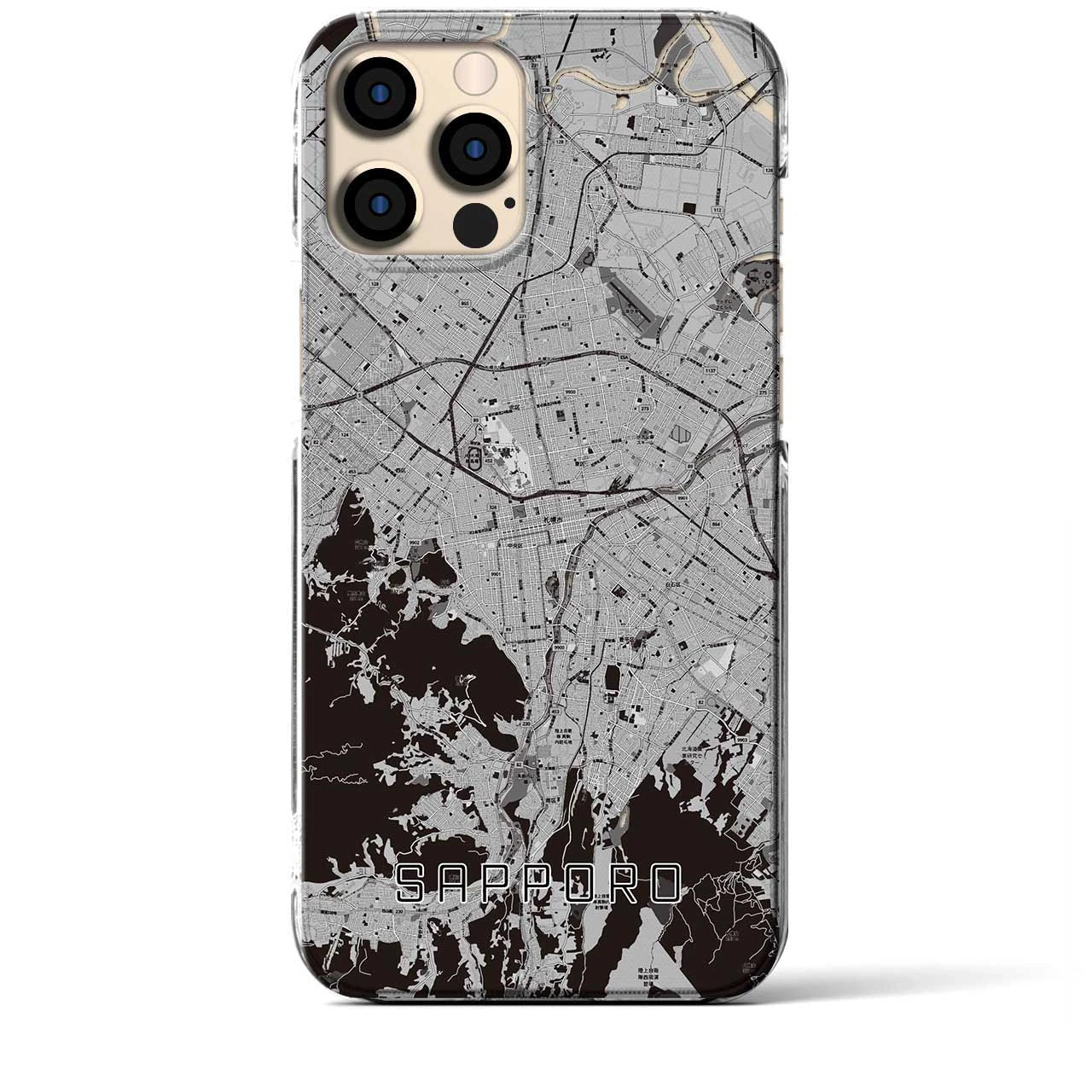 【札幌3(北海道)】地図柄iPhoneケース(クリアタイプ)