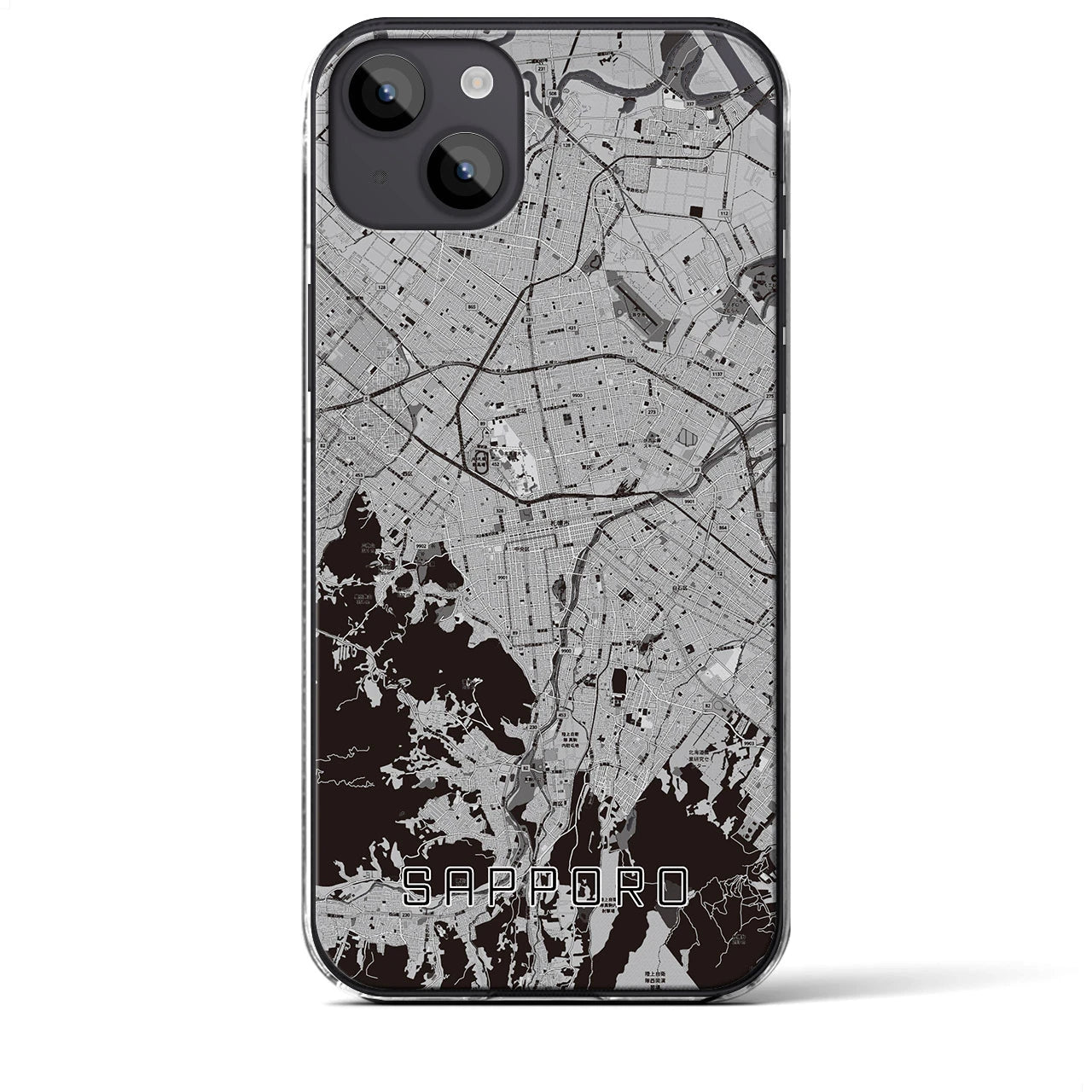 【札幌3(北海道)】地図柄iPhoneケース(クリアタイプ)