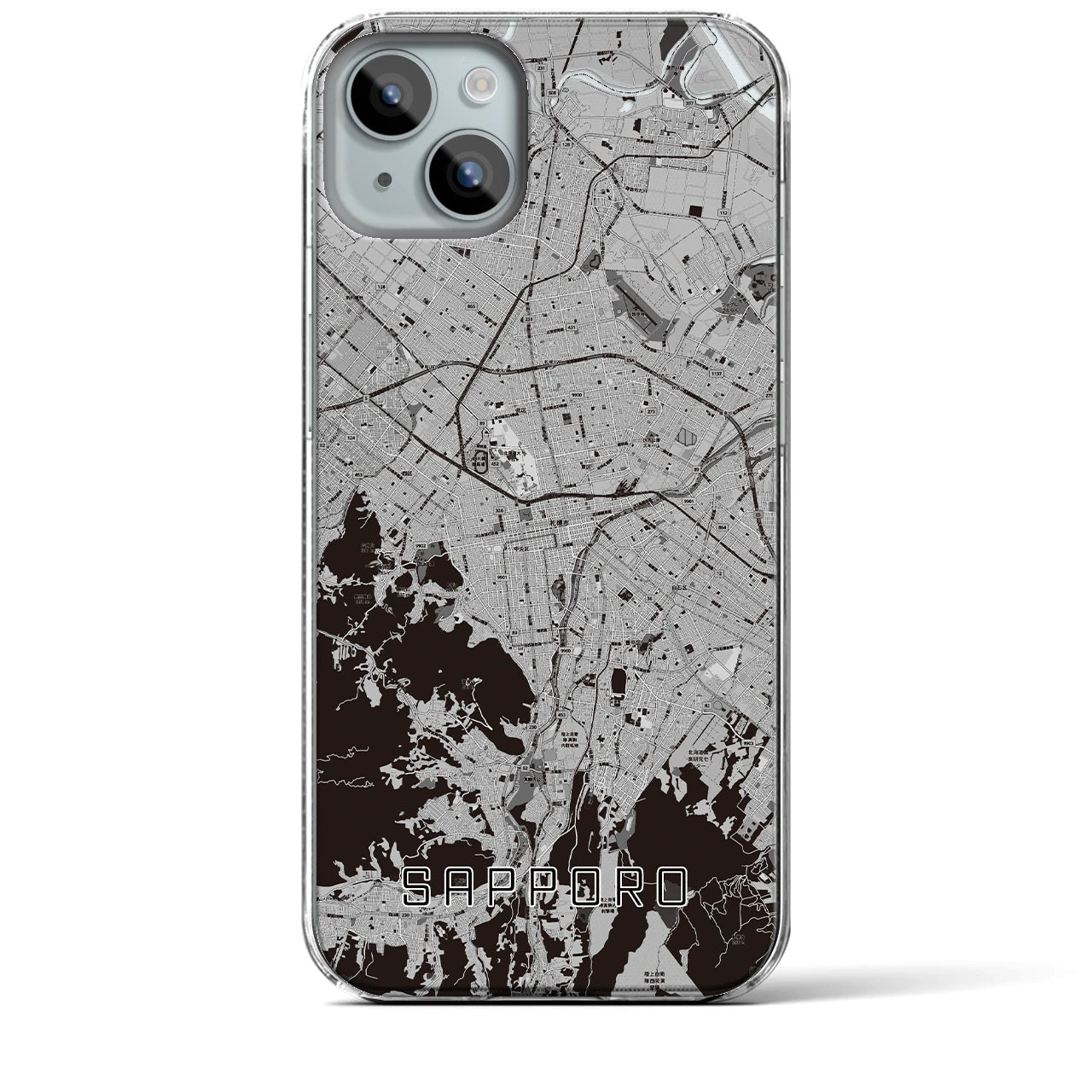 【札幌3(北海道)】地図柄iPhoneケース(クリアタイプ)