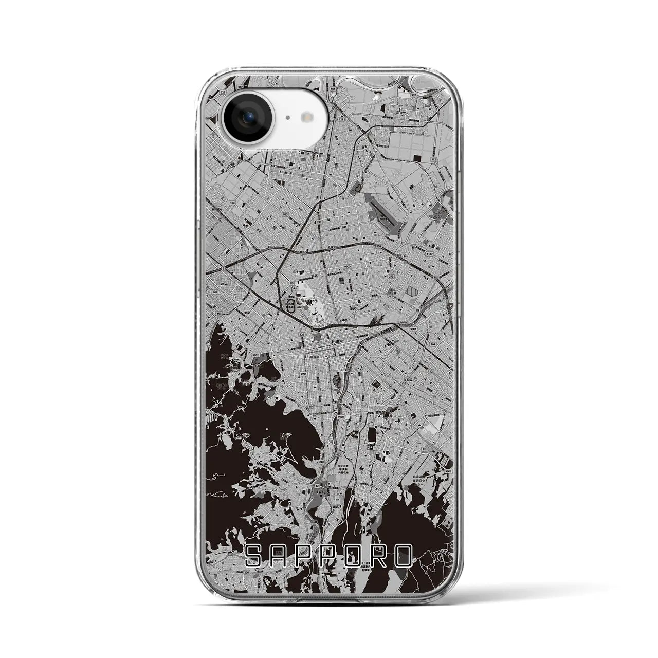 【札幌3(北海道)】地図柄iPhoneケース(クリアタイプ)