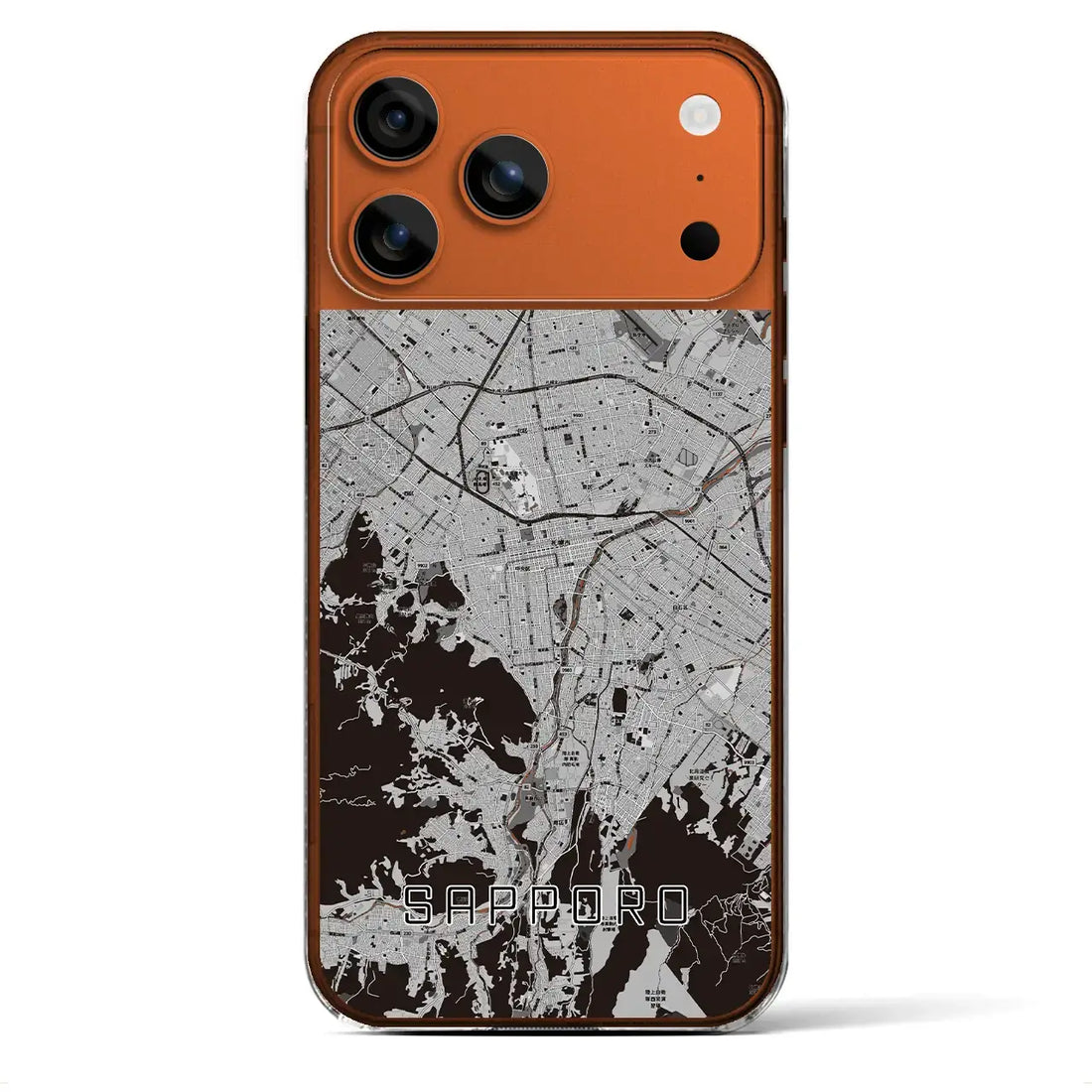 【札幌3(北海道)】地図柄iPhoneケース(クリアタイプ)