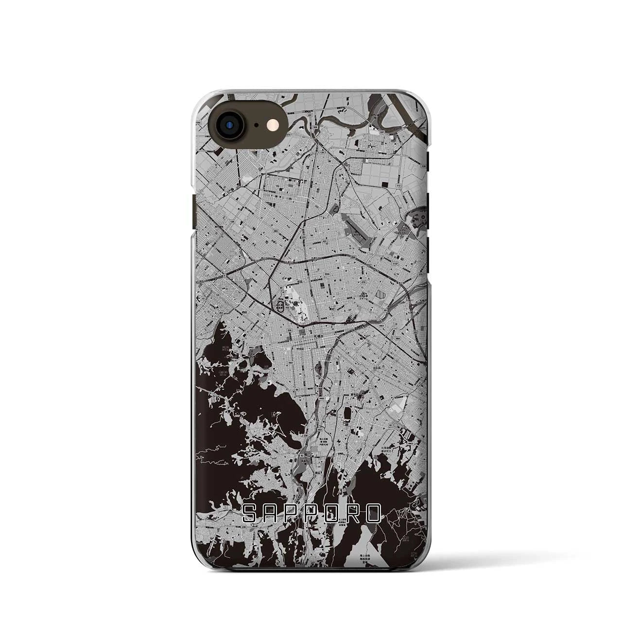 【札幌3(北海道)】地図柄iPhoneケース(クリアタイプ)