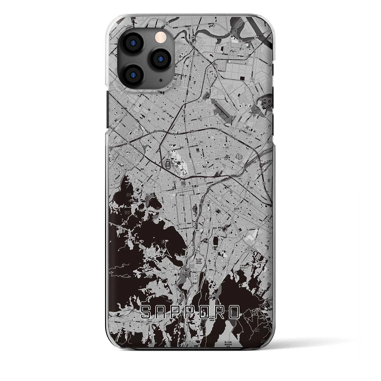 【札幌3(北海道)】地図柄iPhoneケース(クリアタイプ)