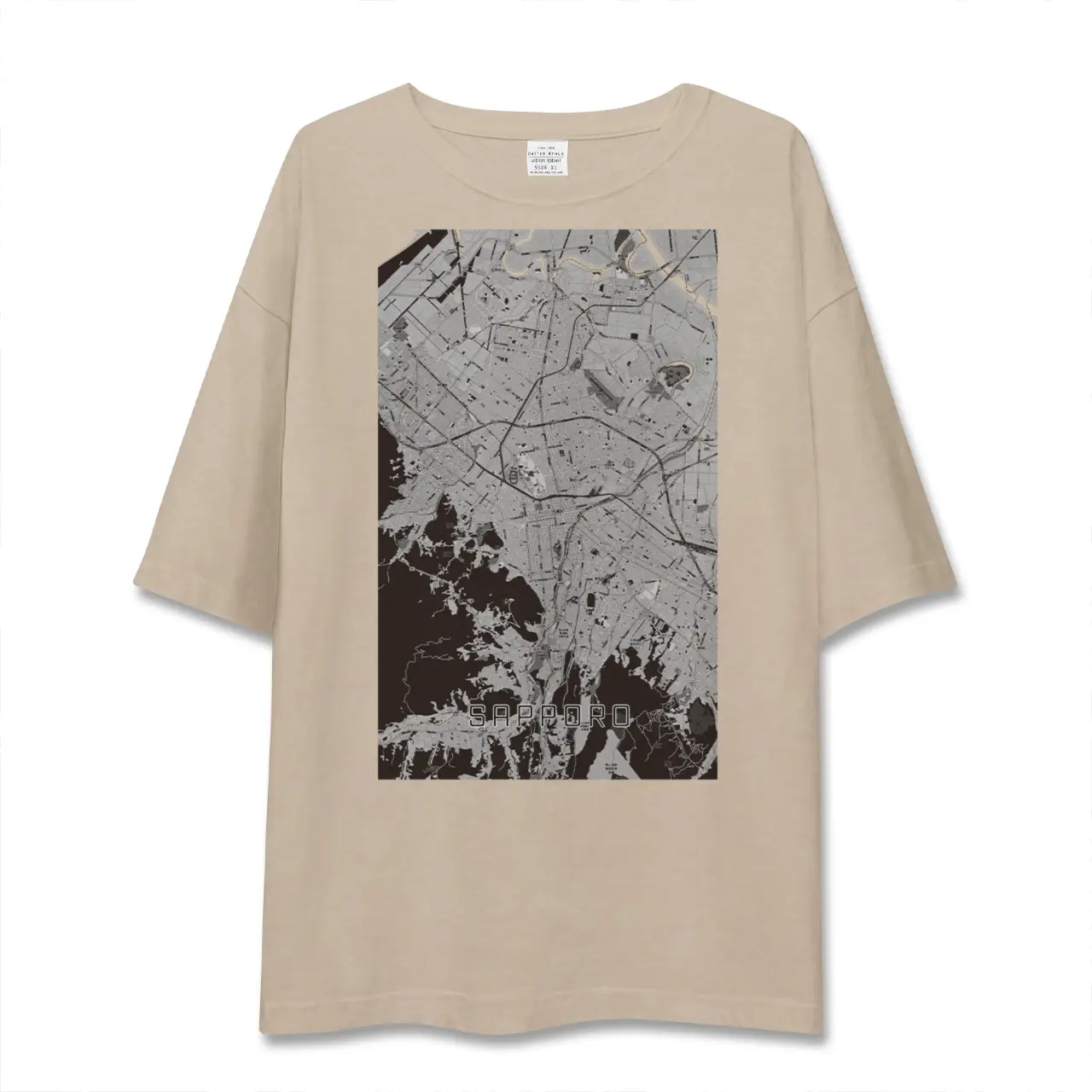 【札幌3(北海道)】地図柄ビッグシルエットTシャツ