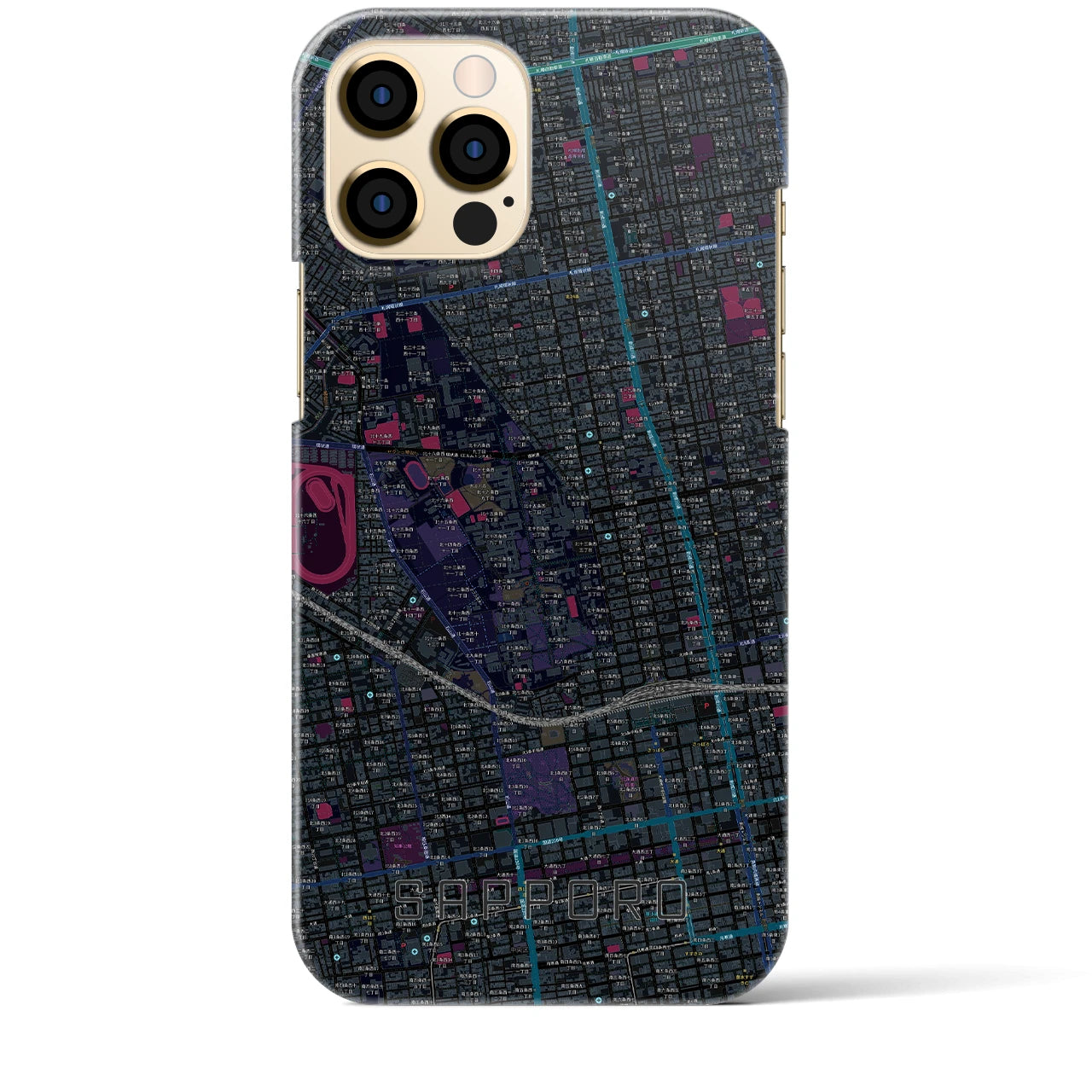 【札幌4(北海道)】地図柄iPhoneケース(バックカバータイプ)