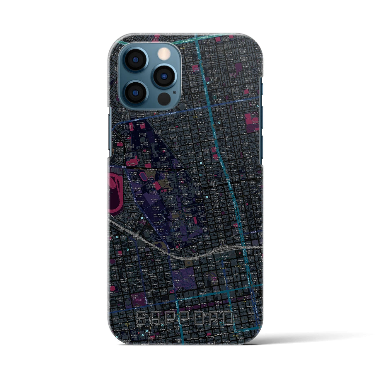 【札幌4(北海道)】地図柄iPhoneケース(バックカバータイプ)