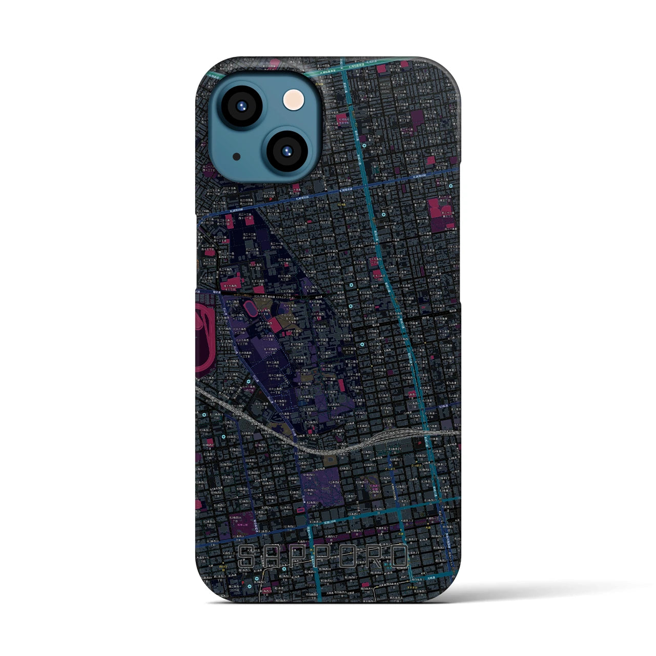 【札幌4(北海道)】地図柄iPhoneケース(バックカバータイプ)