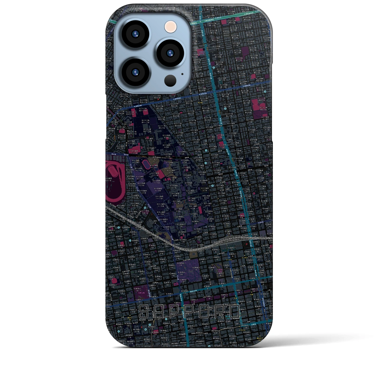 【札幌4(北海道)】地図柄iPhoneケース(バックカバータイプ)