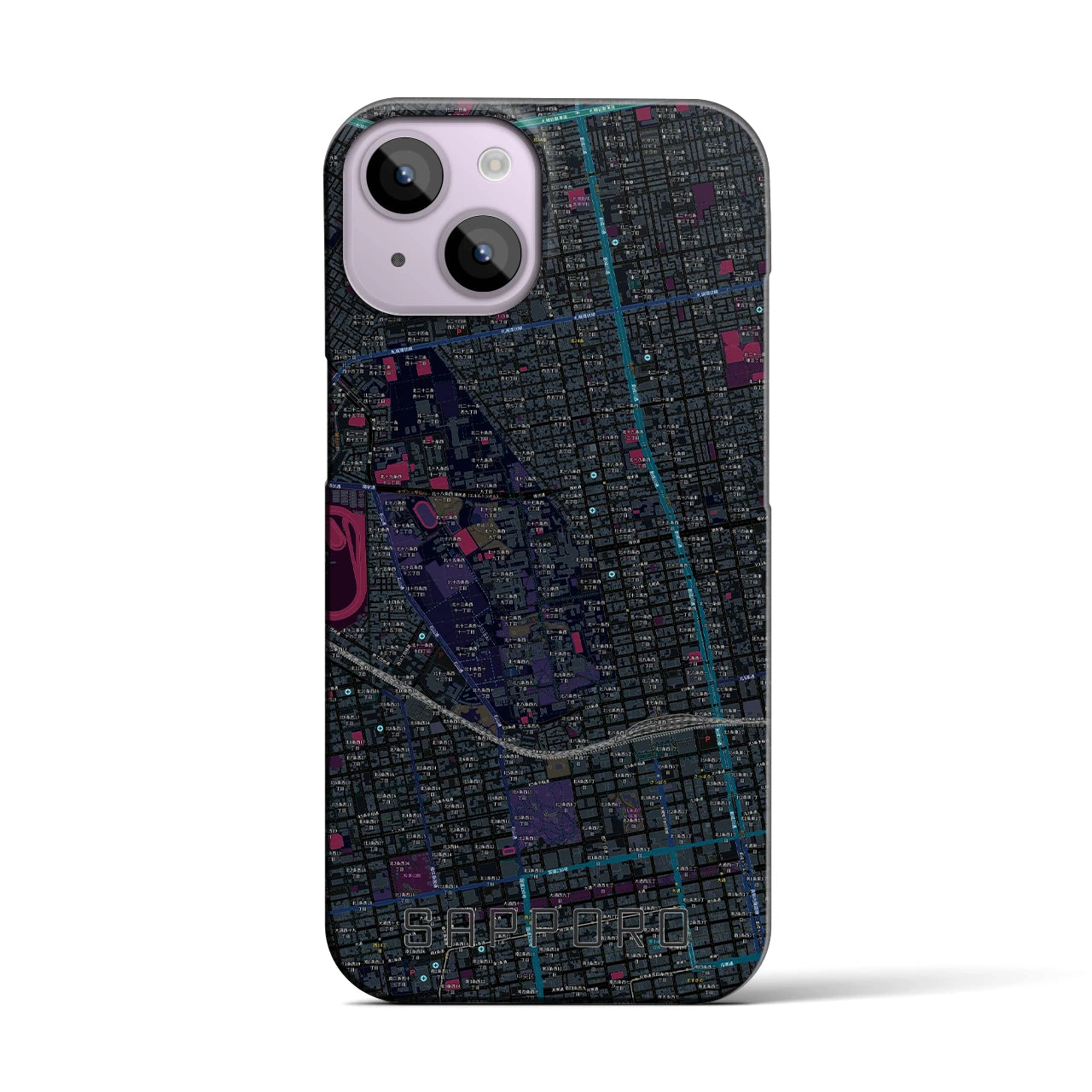 【札幌4(北海道)】地図柄iPhoneケース(バックカバータイプ)